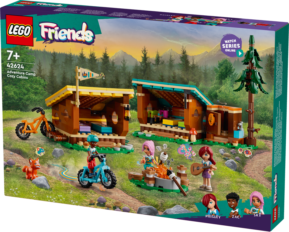 LEGO® Friends Gemütliche Hütten im Abenteuercamp 42624 Maschine, Rad, Person, Puppe, Spielzeug