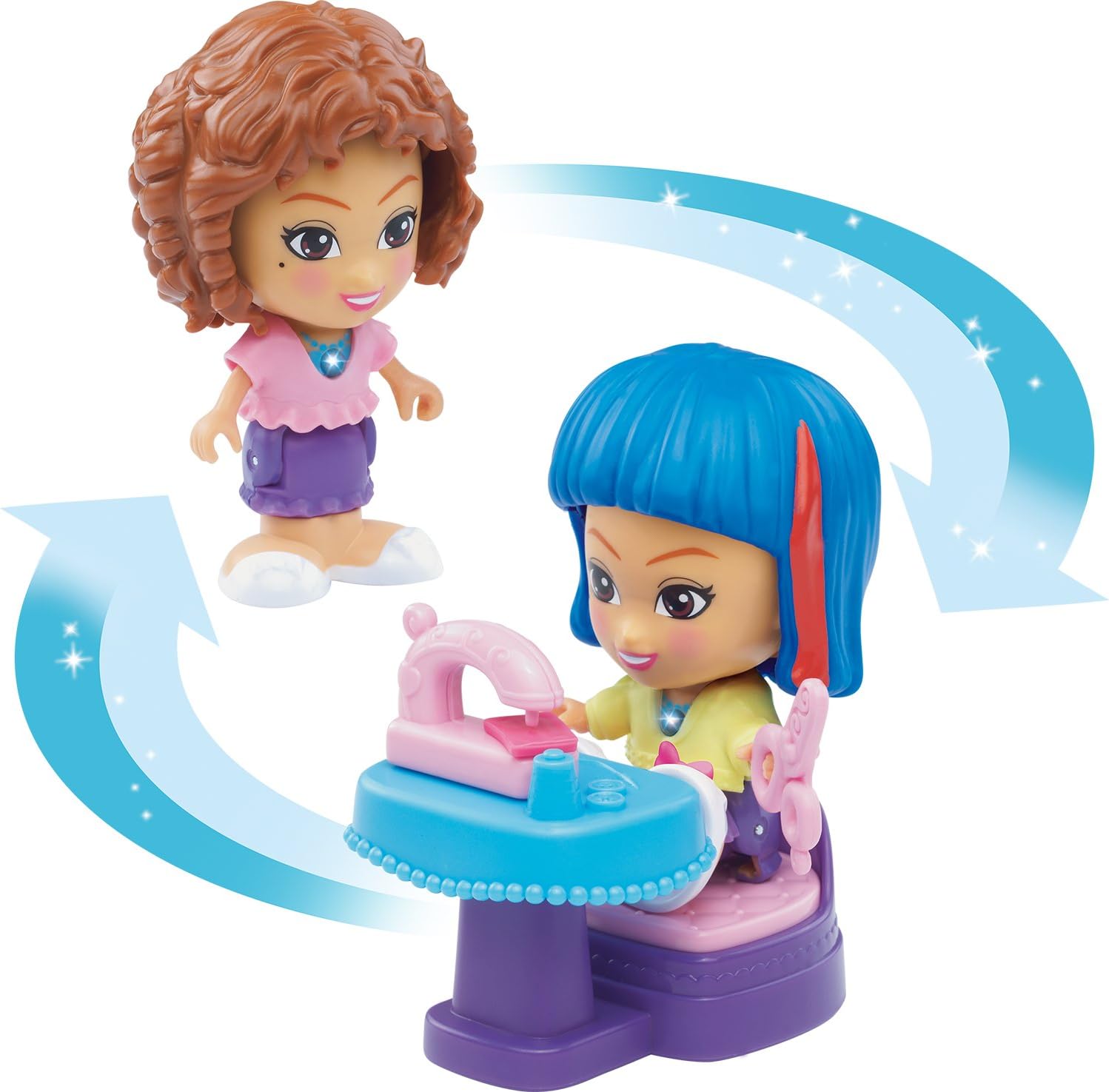 VTech Flipsies Styla mit Nähmaschine interaktive Spielfigur, ab ca. 3 Jahren VTech Flipsies Styla mit Nähmaschine, interaktive Mode-Puppe, spricht auf Wunschstein, kombiniert mit Nähmaschinen-Modul, fördert Rollenspiel & Kreativität, Puppe, Spielzeug, Figur, Person, Gesicht