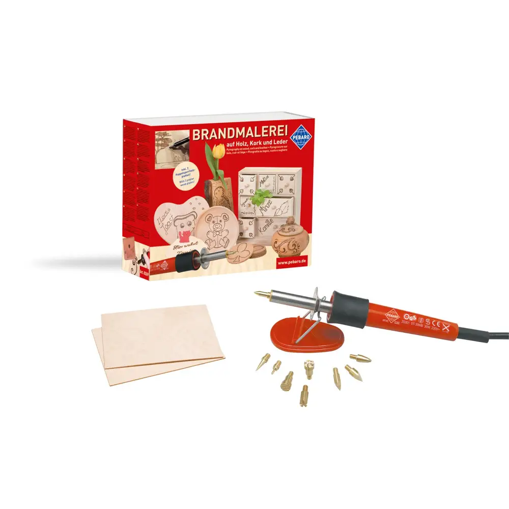 PEBARO Bastelset Brandmalerei Brandmal-Geschenk-Set inkl. Holz PEBARO Bastelset Brandmalerei Brandmal-Geschenk-Set inkl. Holz