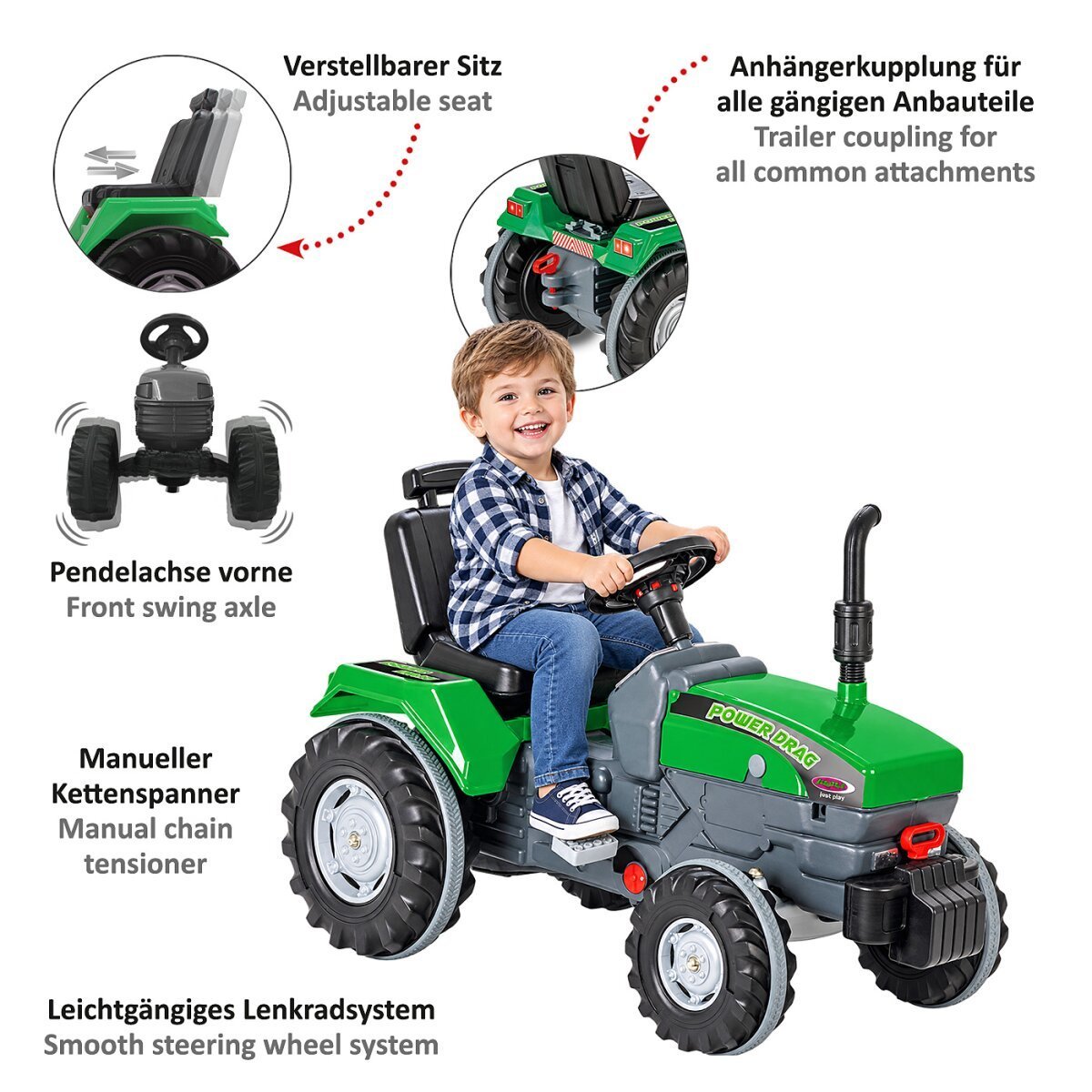 JAMARA Trettraktor Power Drag grün ab 3 Jahren