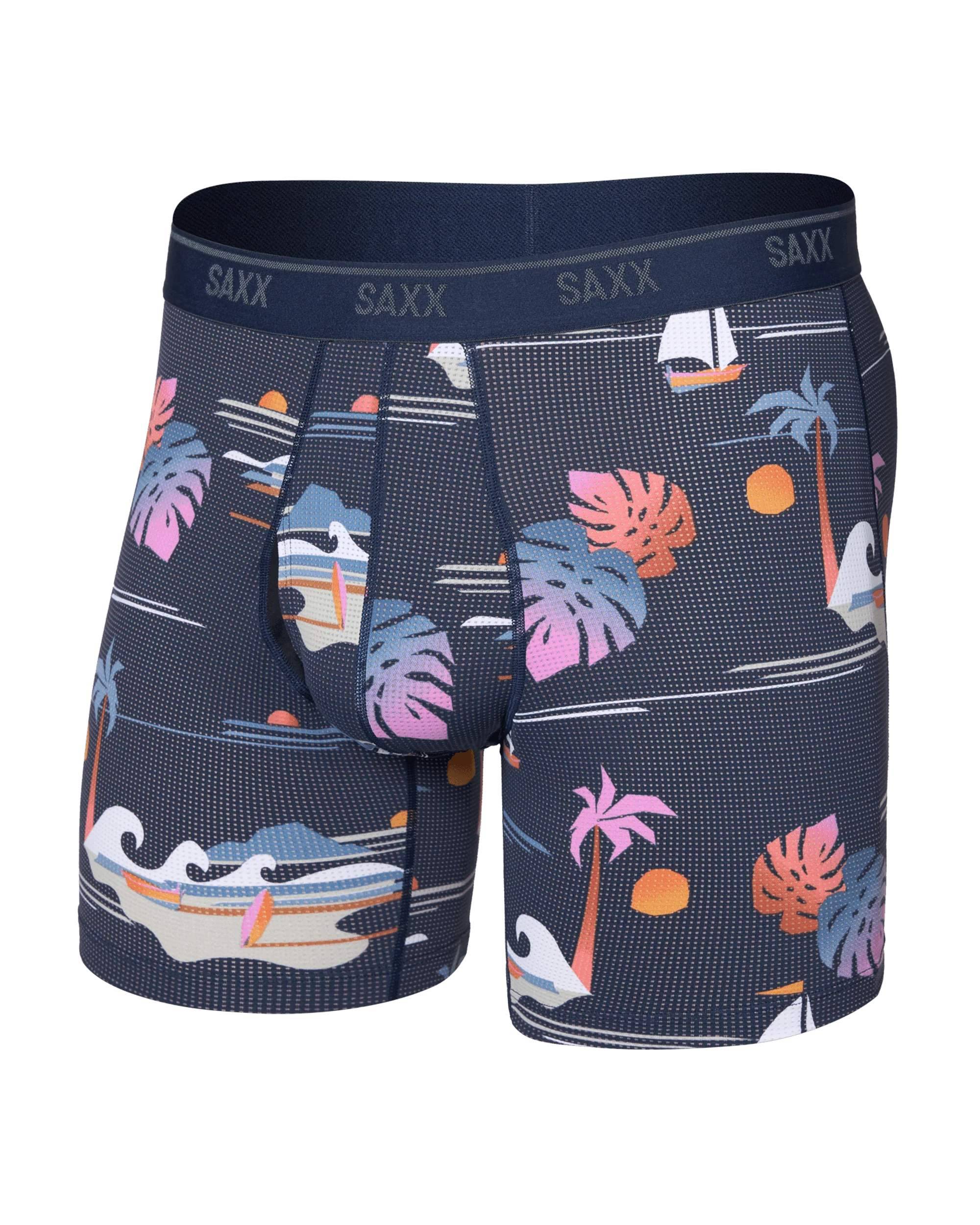 SAXX Boxershort Quest Quick-Dry Mesh - Outlet - Maritime / Print SAXX Boxershort Quest Quick-Dry Mesh - Outlet - Maritime / Print
