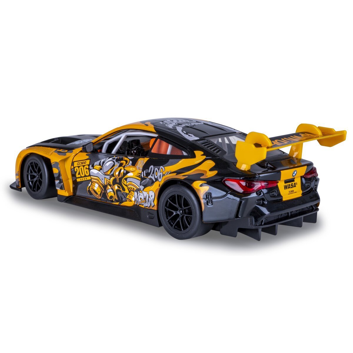 JAMARA BMW M4 GT3 Diecast 1:24 gelb inkl. Knopfzellen ab 3 Jahren