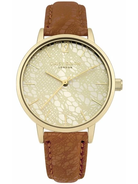 Daisy Dixon „Mae“ DD051TG - Damenuhr, 34 mm, Gold, Leder braun
