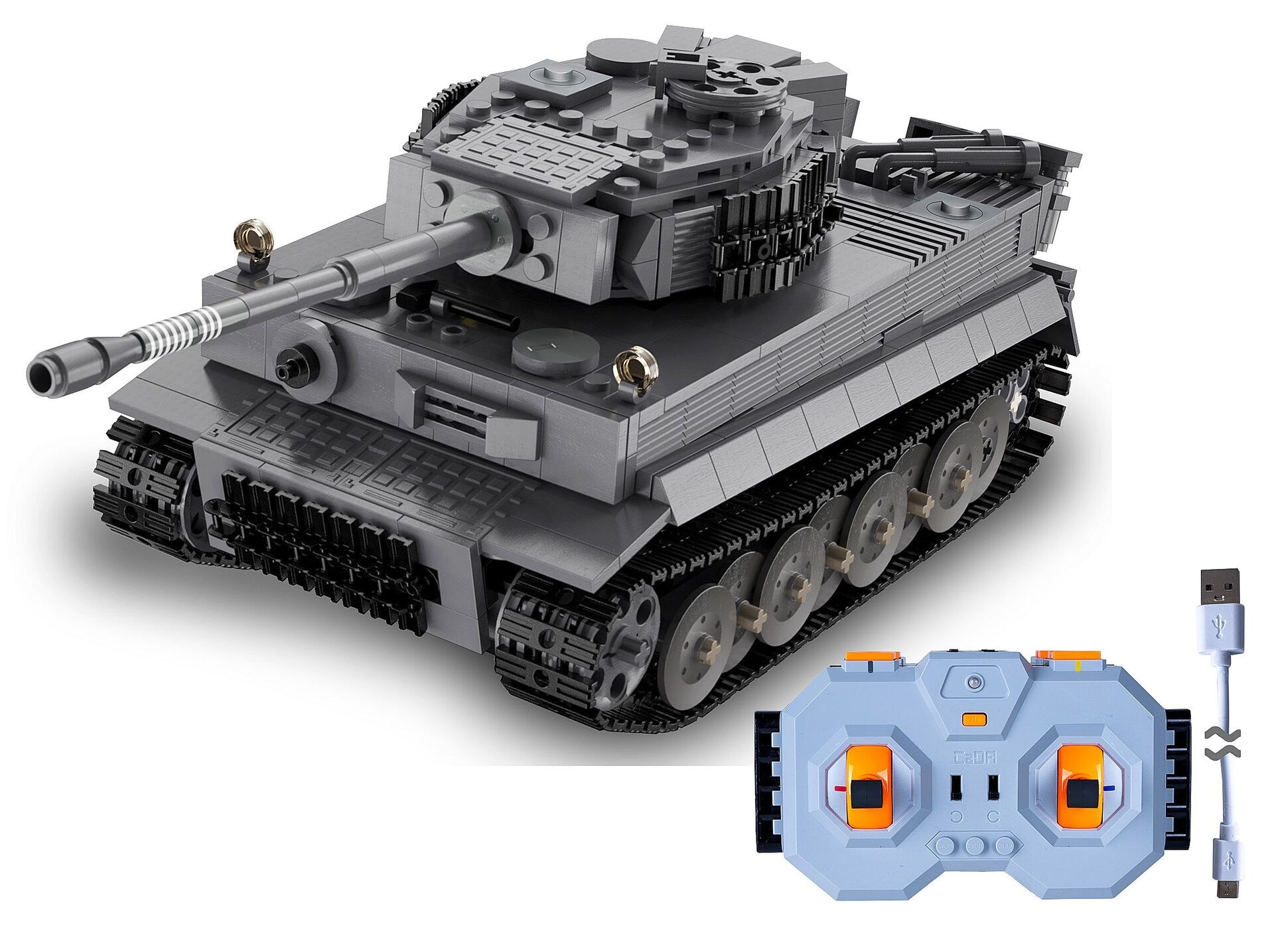 CaDA Panzer Tiger 1:35 grau 2,4GHz Bricks - Jamara e.K. - JAMARA 402894 Produktfoto - Jamara e.K. - CaDA Panzer Tiger 1:35 grau 2,4GHz Bricks - Modell JAMARA 402894