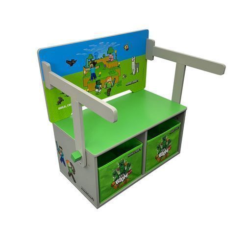 Roba 735140MC Sitzbank 'Minecraft' umklappbar zur Spielbank mit Tisch & Stauraumboxen - Produktbild 2