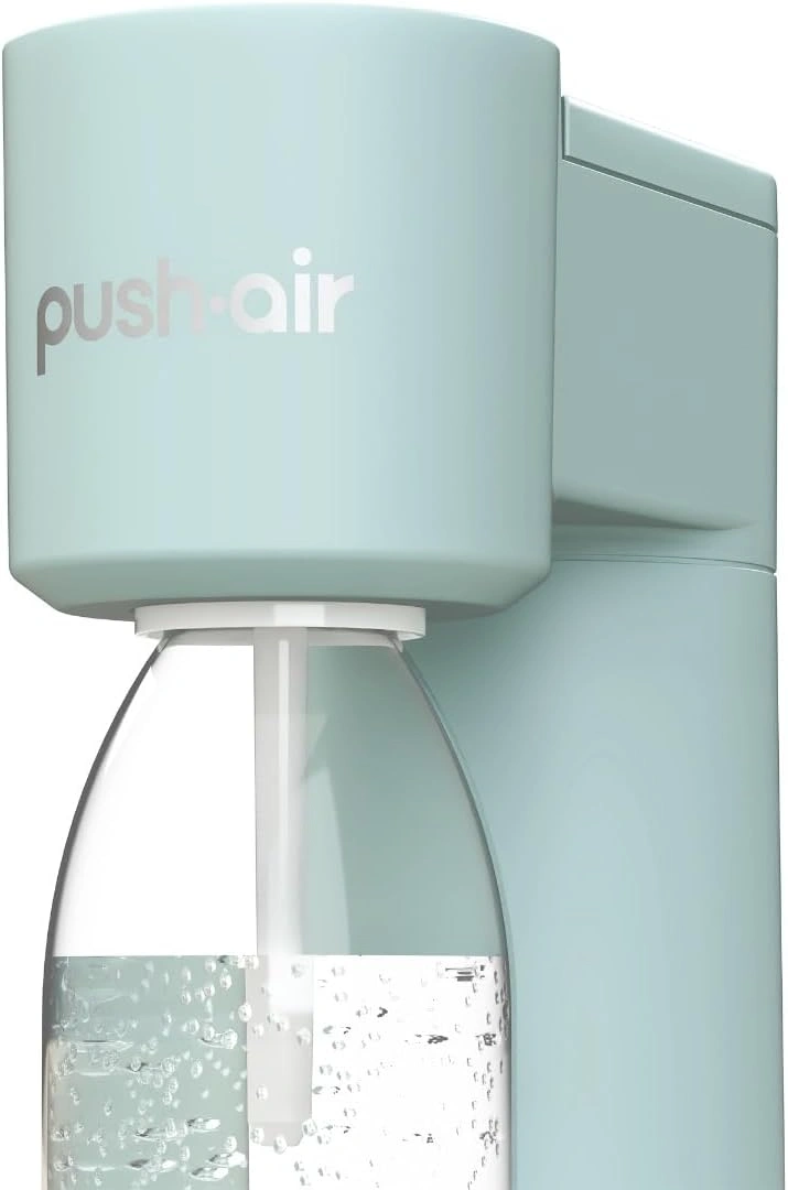 PEARLCO 502039 Wassersprudler PushAir Set Mint inkl. CO₂-Zylinder und 2 Flaschen
