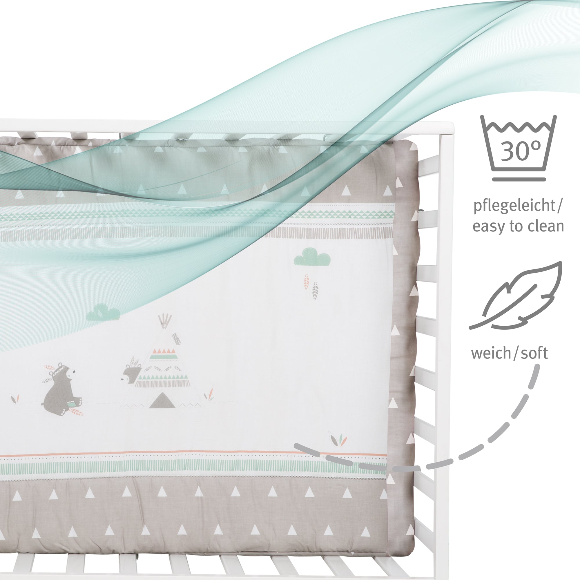 Roba 0241WES198A Laufgitter 100x75 cm Indibär weiß - Produktbild 13