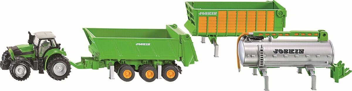 SIKU 1848 DEUTZ-FAHR mit Joskin Anhängerset Maschine, Rad