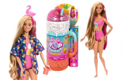 Barbie® Pop Reveal - Rise and Surprise Puppe, Fruit Serie, mit Squishy-Tier & Zubehör