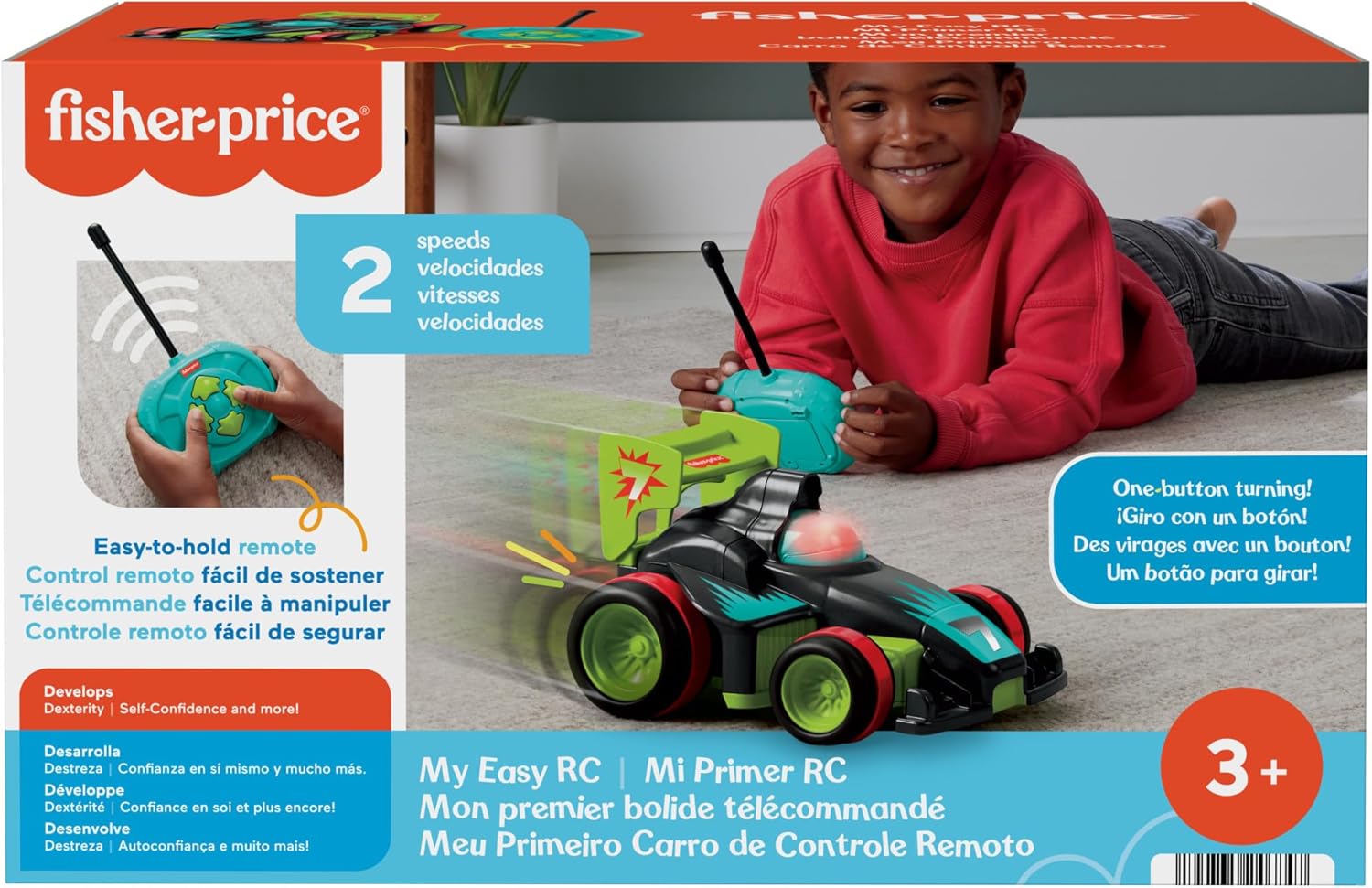 Fisher-Price Fernlenkflitzer RC-Auto für Kinder HYH28 Gras, Kind, Person