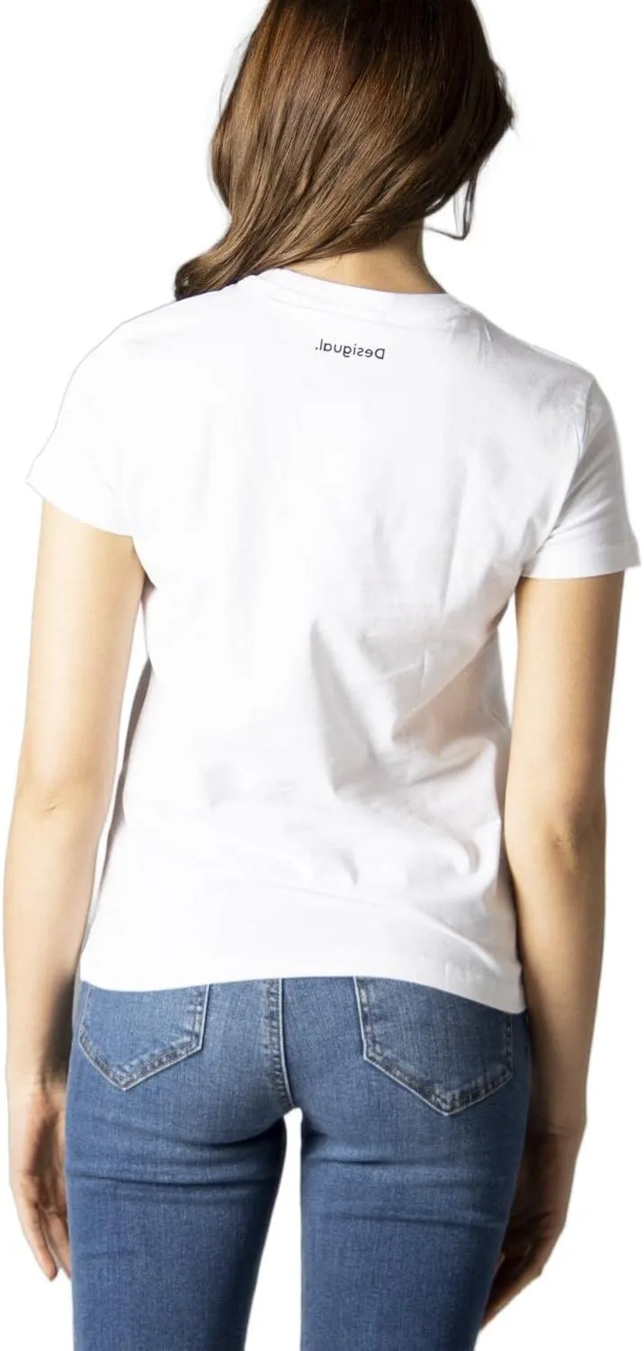 Desigual Damen T-Shirt „Biarritz Patch“ - Weiß 22SWTK93 GR. M Desigual Damen T-Shirt „Biarritz Patch“ - Weiß 22SWTK93 GR. M