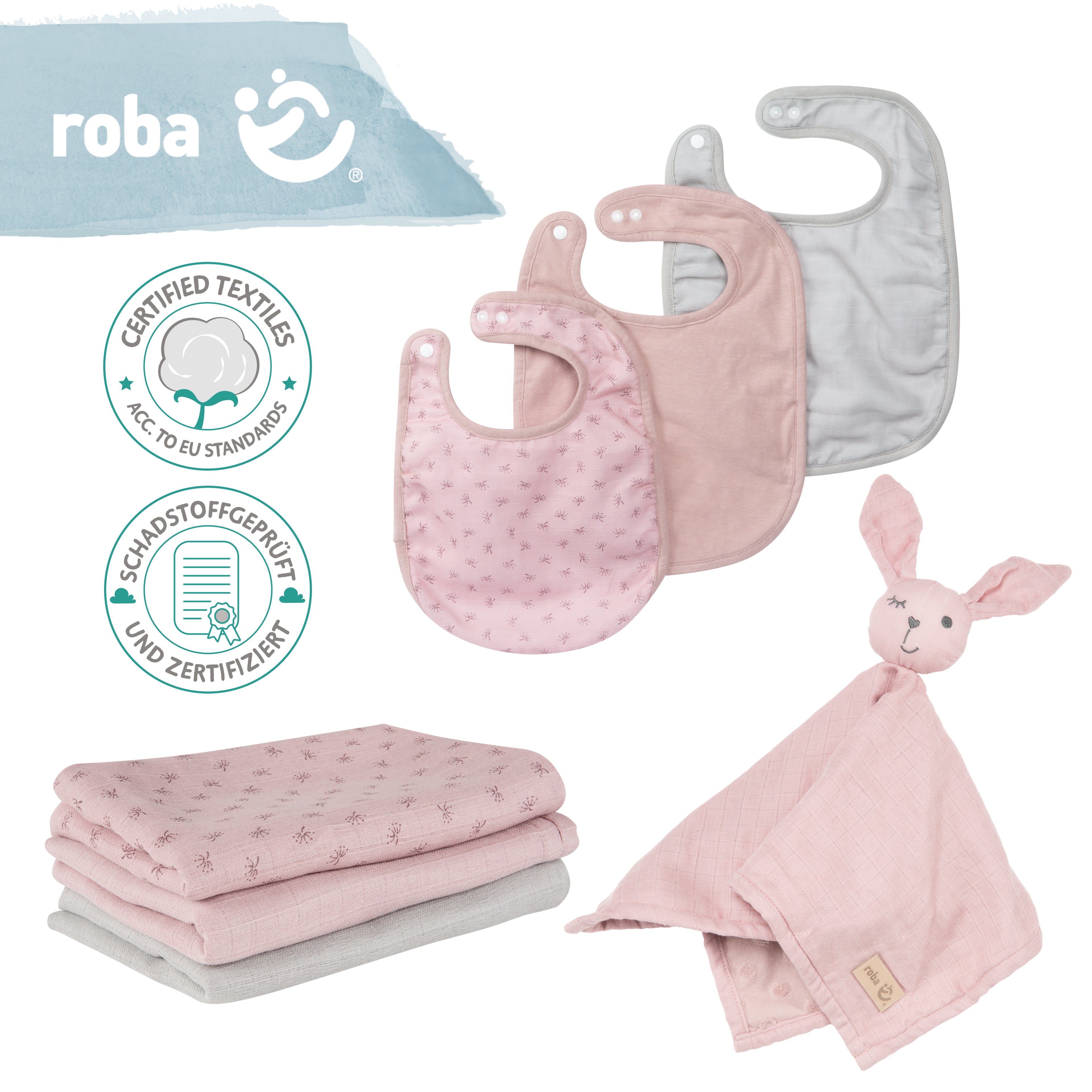 Roba 226S02T3 Geschenkset Baby Essentials rosa alt rosa – Heim Textilien - Bild 5 Roba 226S02T3 Geschenkset Baby Essentials rosa alt rosa – Heim Textilien - Produktbild 5