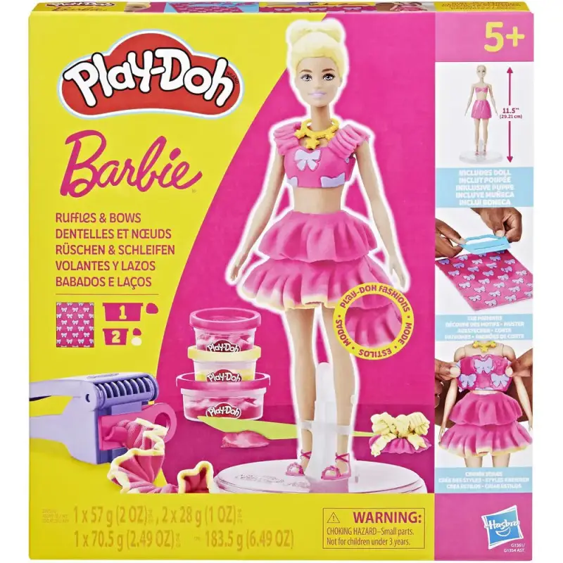 Play-Doh, Barbie, Ruffles, And, Bows Play-Doh Barbie Ruffles And Bows