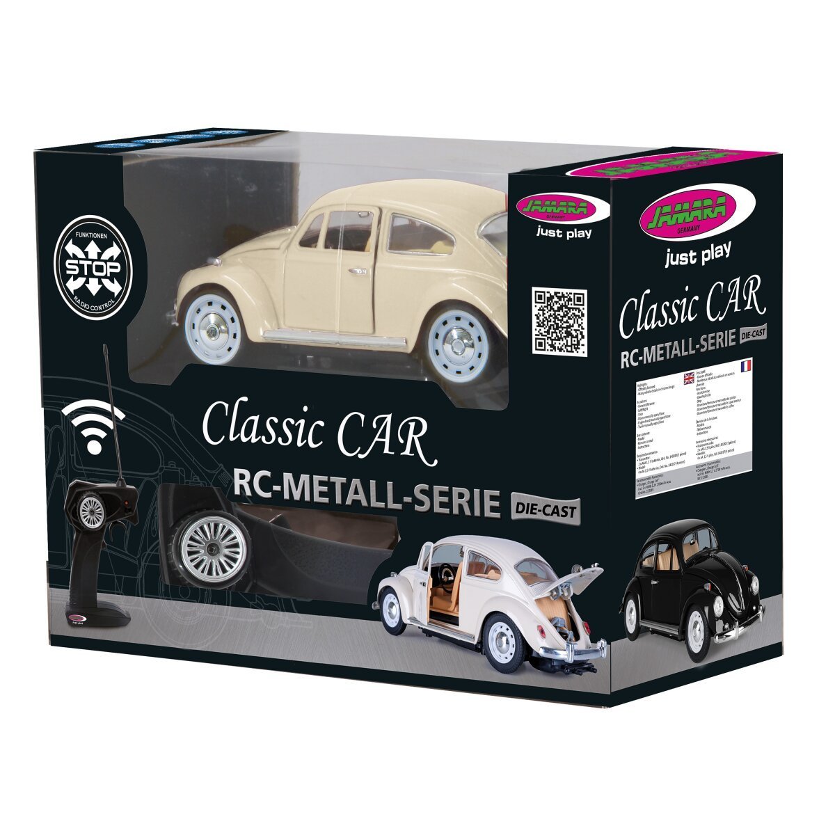 JAMARA VW Käfer RC Diecast 1:18 creme weiss 40MHz ab 6 Jahren