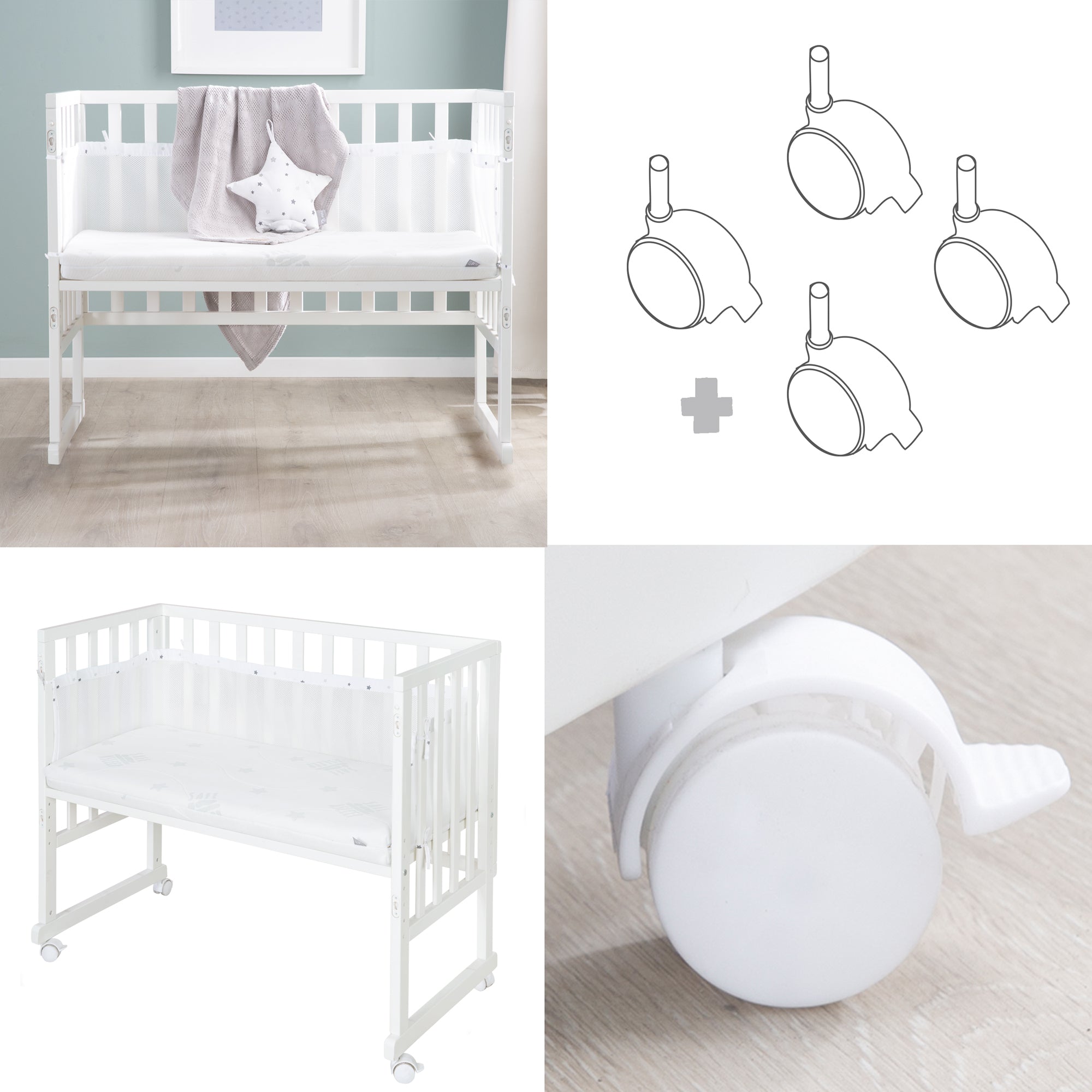 Roba 8961WE8M235 Stuben- Beistellbett 3in1, Barriere grau weiß – Stubenbetten - Bild 9 Roba 8961WE8M235 Stuben- Beistellbett 3in1, Barriere grau weiß – Stubenbetten - Produktbild 9