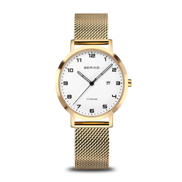 Bering 18634-334 Damenuhr, Milanaise/Titan, Gold