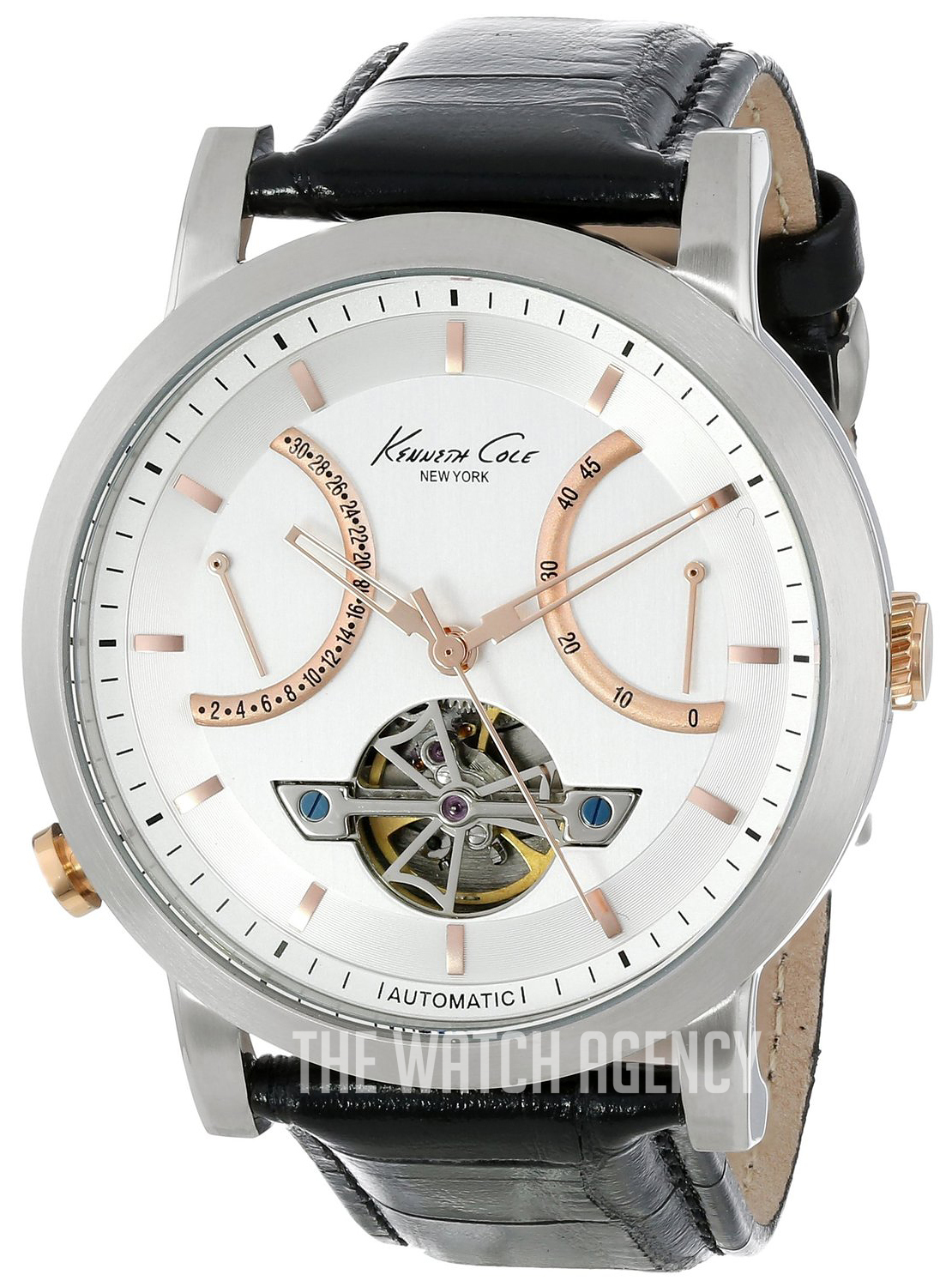 Kenneth Cole Automatik Herrenuhr Silber Schwarz Kenneth Cole Automatik Herrenuhr Silber Schwarz