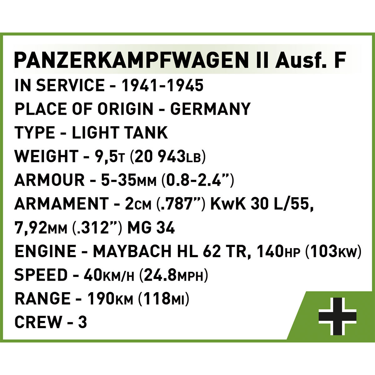 COBI 2597 - Panzerkampfwagen II AUSF. 1:28 - Bild 15 COBI 2597 - Panzerkampfwagen II AUSF. 1:28 - Bild 15