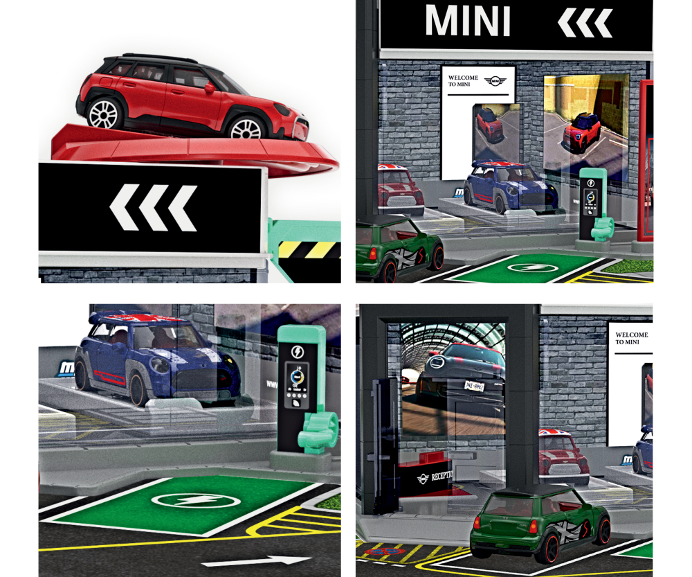 Majorette Mini Showroom Set + 1 Vehicle Majorette Mini Showroom Set + 1 Vehicle