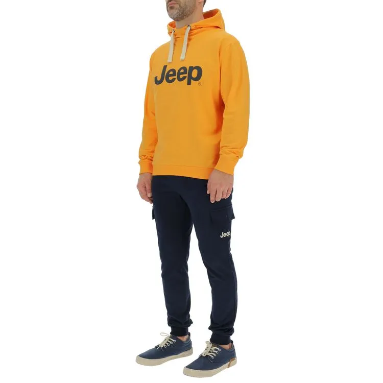JEEP Herren Kapuzenpullover O102716YE - Gelber Hoodie mit großem Jeep-Logo GR. XXL