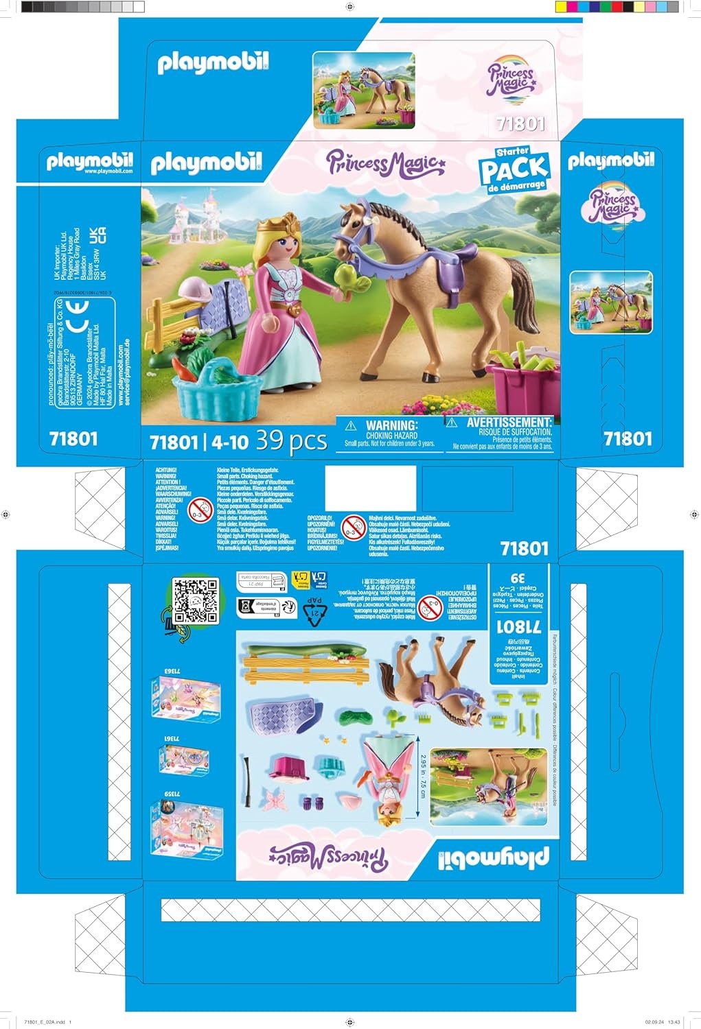 PLAYMOBIL 71801 - Princess Magic: Prinzessin mit Pferd, Karotte & Decke Werbung, Plakat, Drinnen, Person