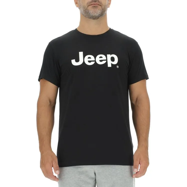JEEP Herren T-Shirt O103218BK - Schwarz mit großem Jeep-Logo JEEP Herren T-Shirt O103218BK - Schwarz mit großem Jeep-Logo