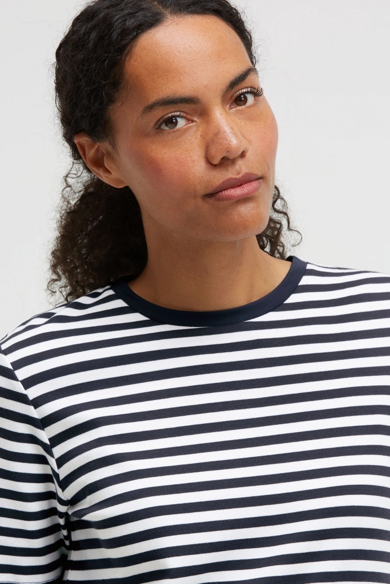 SENSES Gestreiftes T-Shirt-Kleid FE:NO night navy / opticwhite
