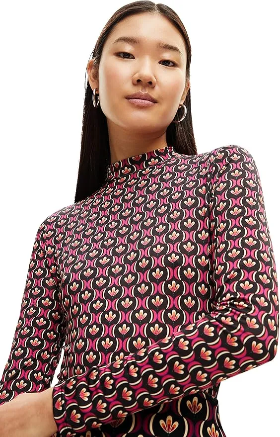Desigual Damen Body - Mehrfarbiger Body mit Retro-Muster 22WWQK213028 GR. M Desigual Damen Body - Mehrfarbiger Body mit Retro-Muster 22WWQK213028 GR. M