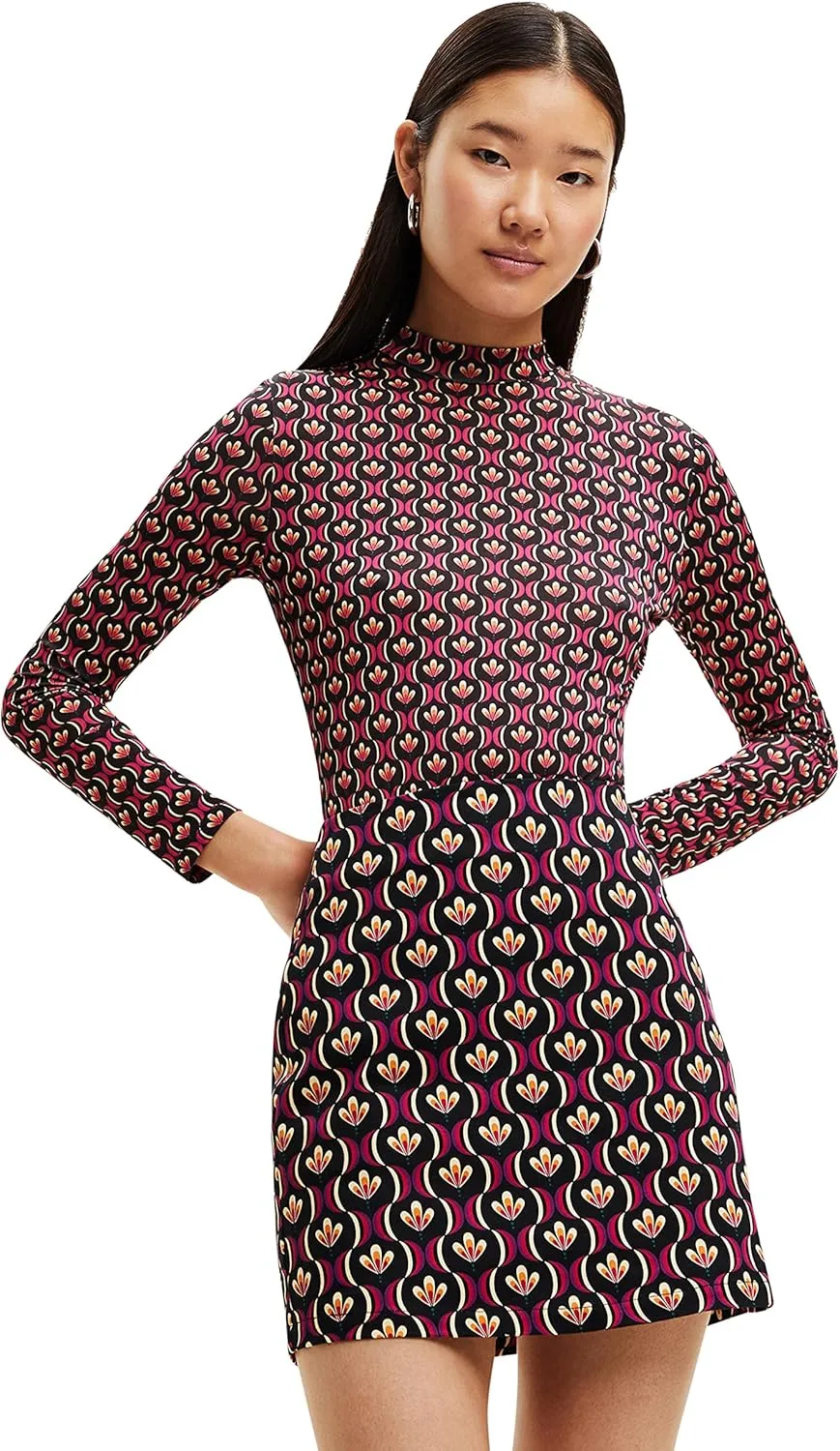 Desigual Damen Body - Mehrfarbiger Body mit Retro-Muster 22WWQK213028 GR. M Desigual Damen Body - Mehrfarbiger Body mit Retro-Muster 22WWQK213028 GR. M