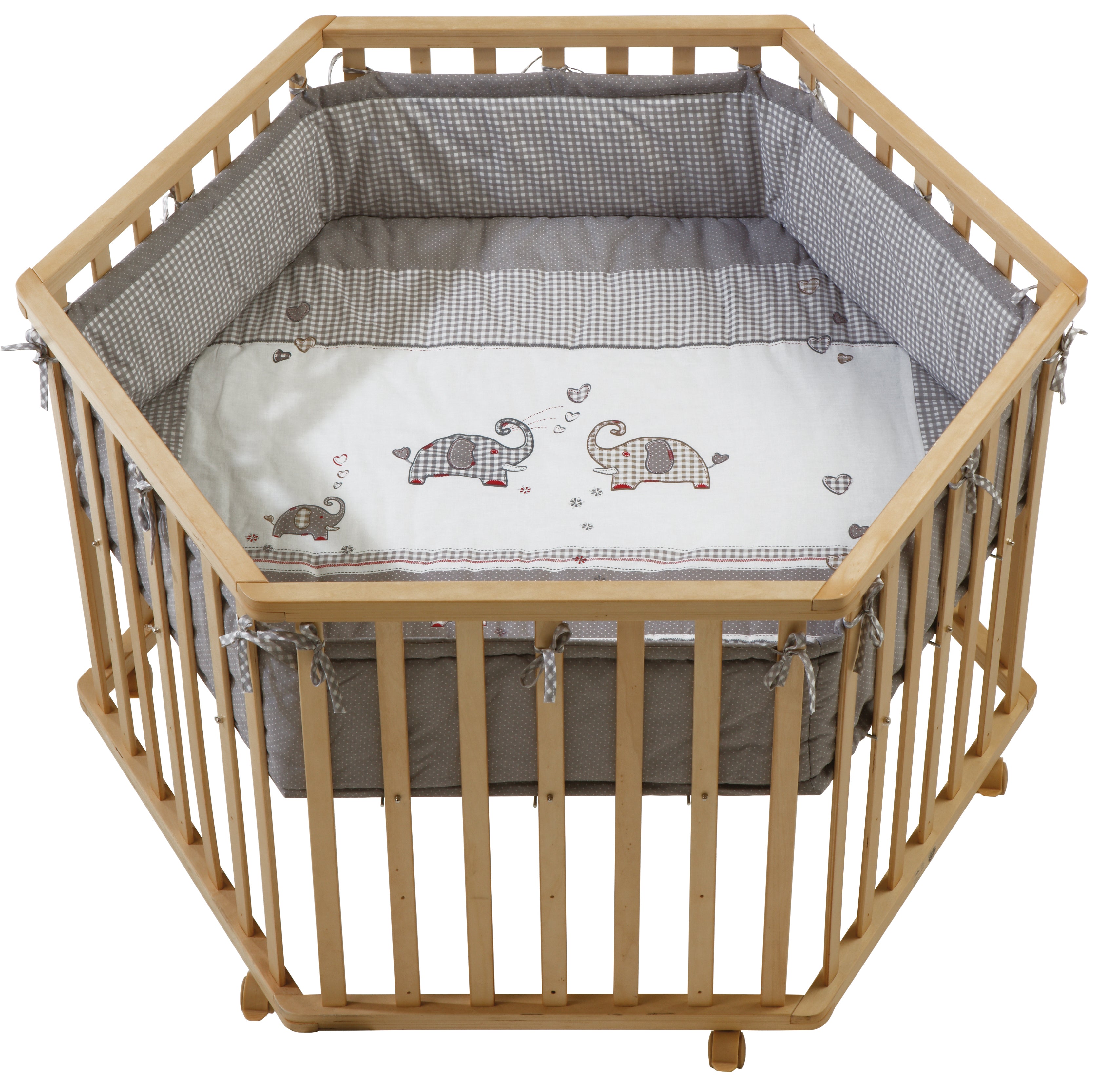 Roba 0232S145 Laufgitter 6-eckig Jumbo twins grau natur lackiert - Bild 1 Roba 0232S145 Laufgitter 6-eckig Jumbo twins grau natur lackiert - natur lackiert - Laufgitter - Produktbild 1