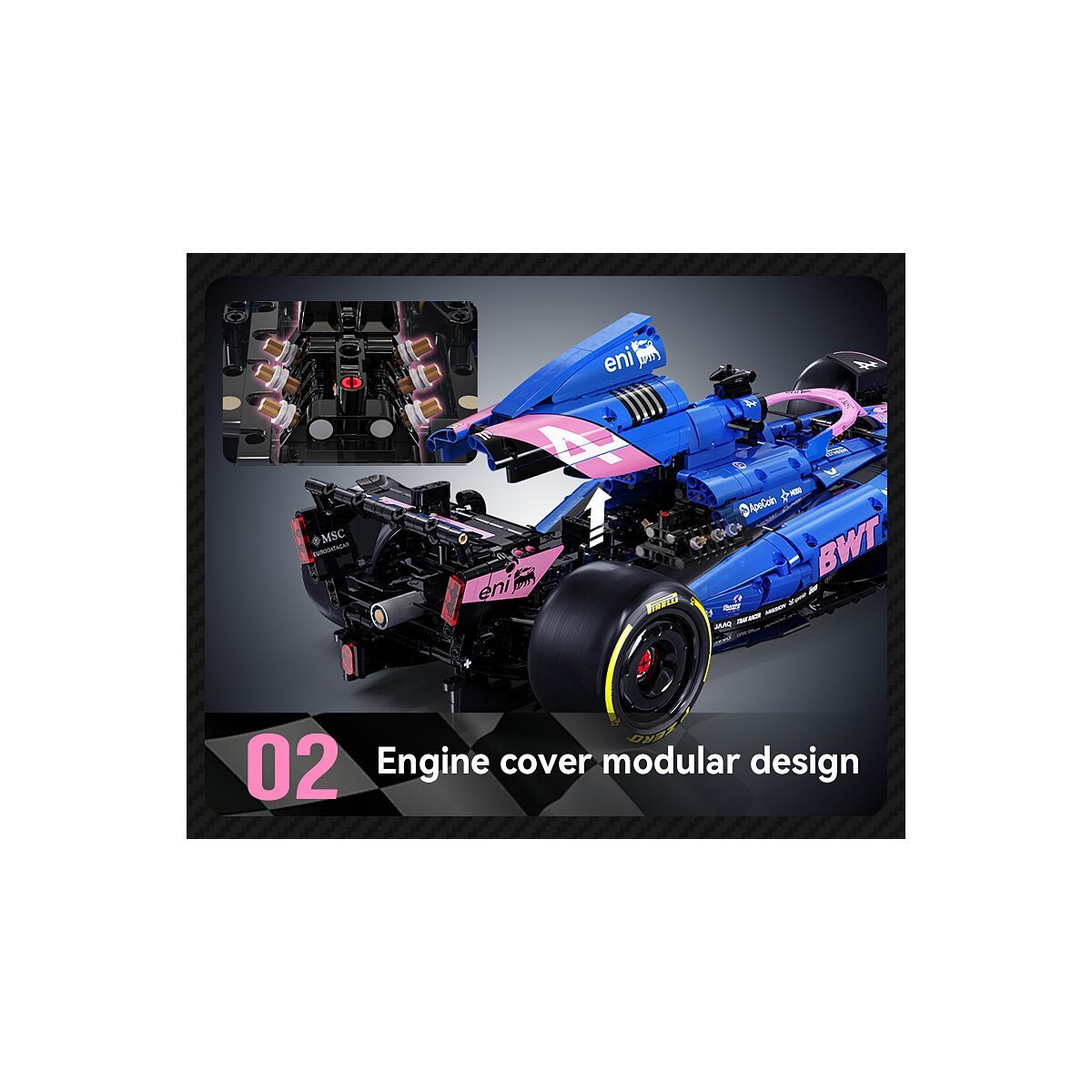 JAMARA CaDA BWT Alpine Formula One™ Team A525 1:8 blau Bricks ab 14 Jahren
