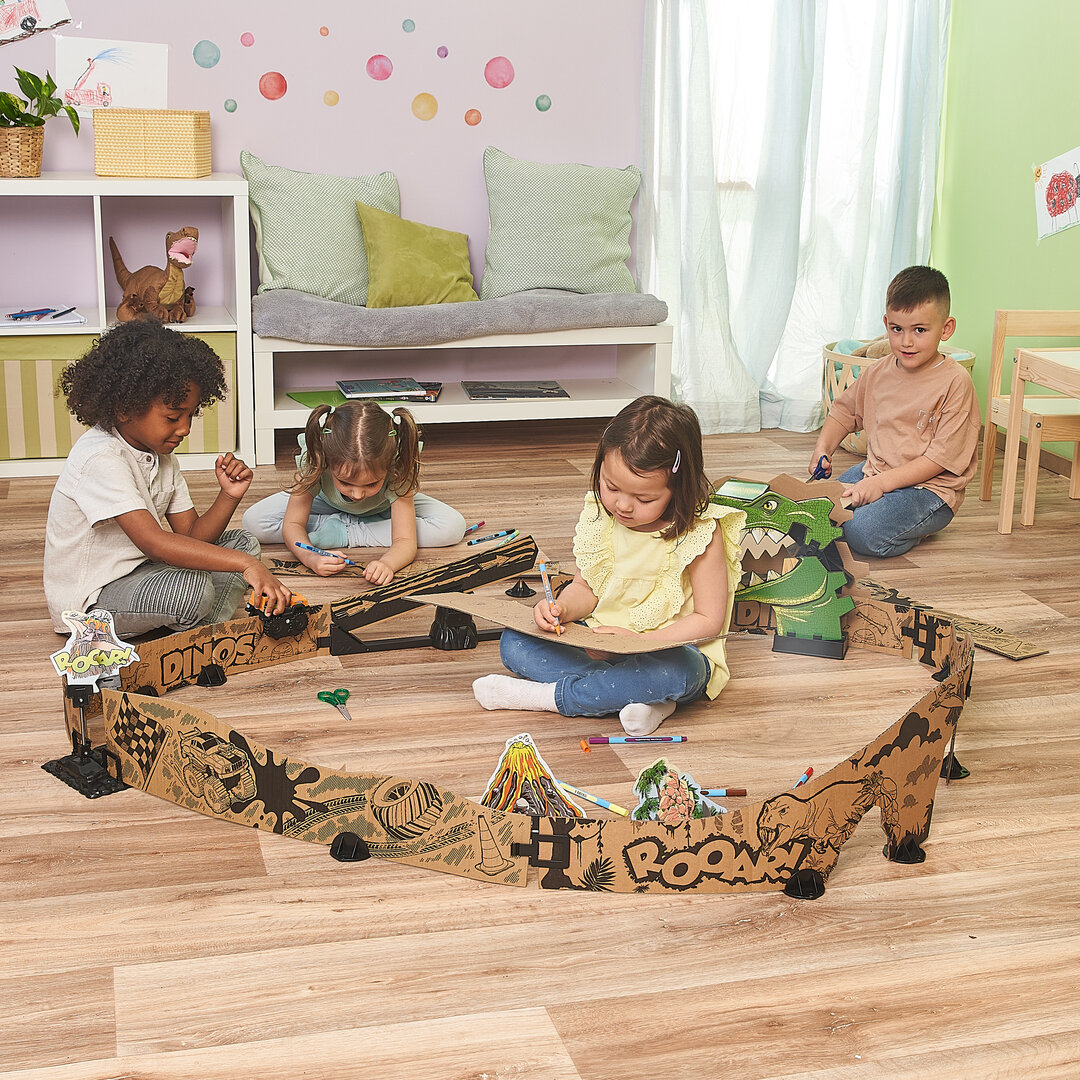 VTech Car-Board Racers - Dino-Adventure Set (80-563304) Abspielen, Holz, Junge, Kind, Person