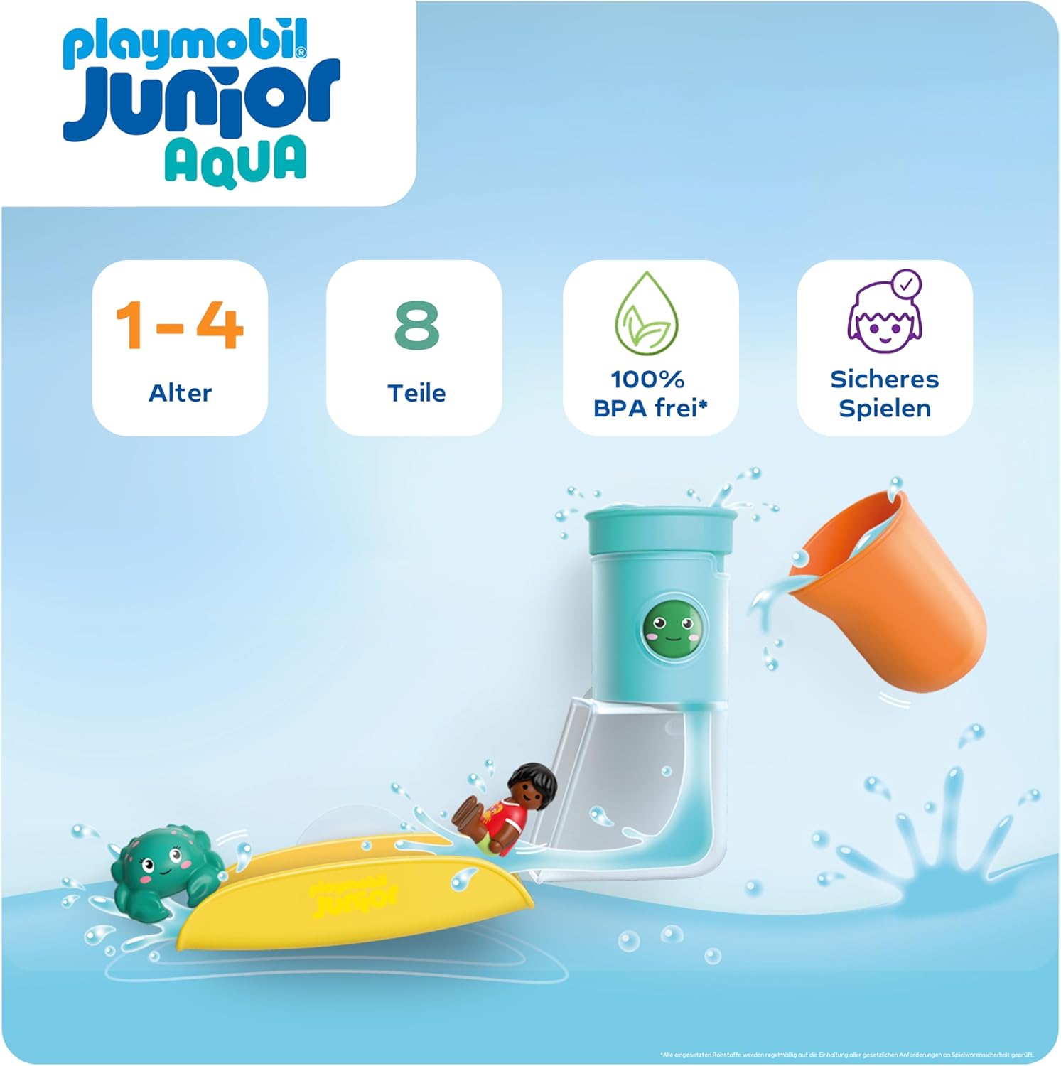 PLAYMOBIL 71775 junior aqua: wasserfalltank mit rutsche
