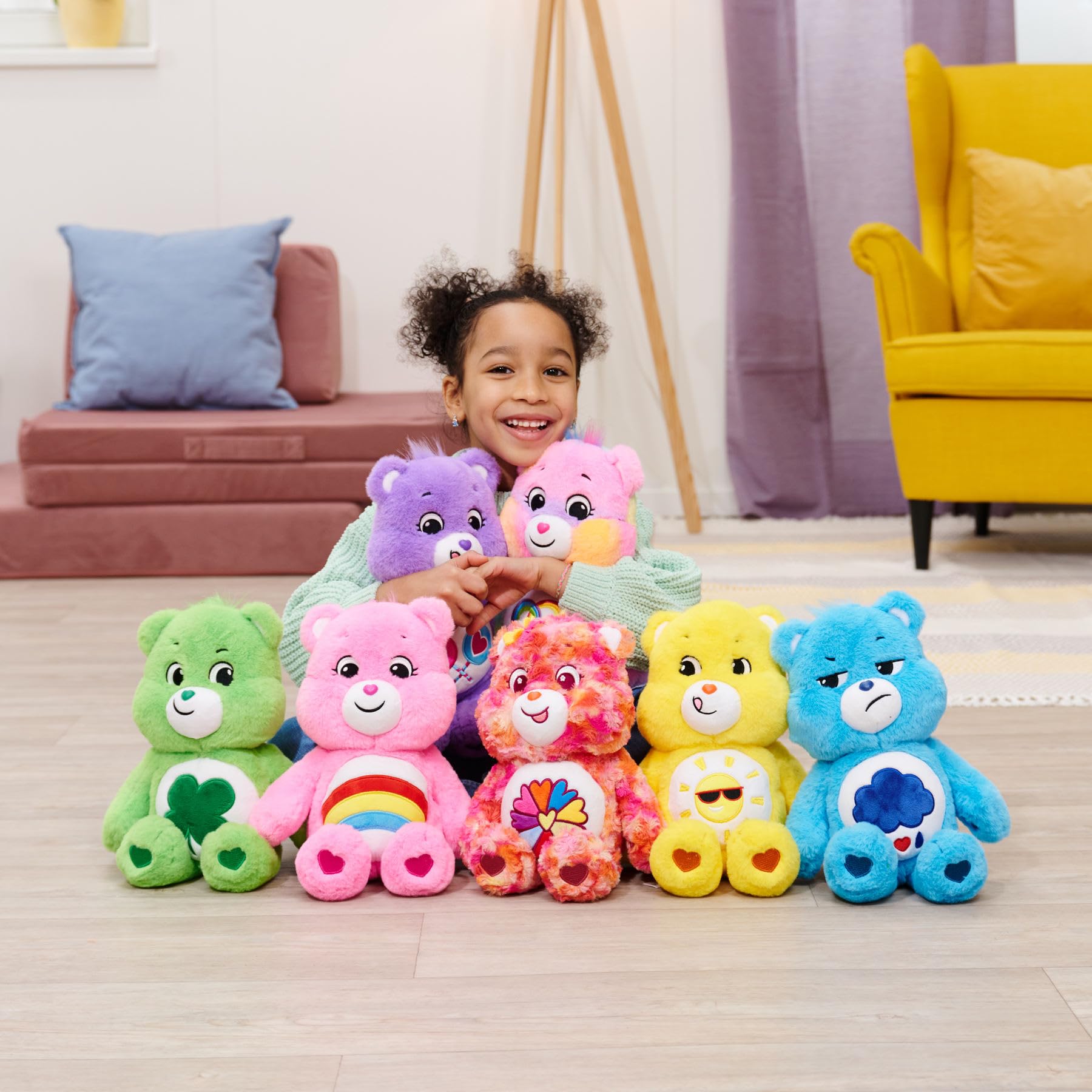 Simba Care Bears Teile Gern Bärchi 35 cm 6305878005 Plüsch, Spielzeug, Kissen, Kopf, Gesicht