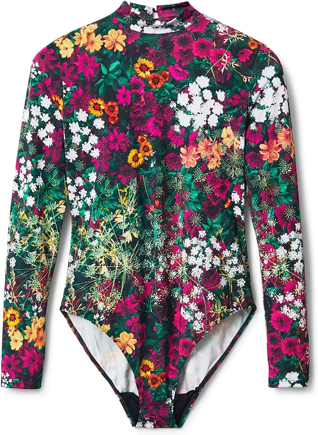 Desigual Damen Body - Mehrfarbiger Body mit Blumendruck 22WWQK199019 GR. L