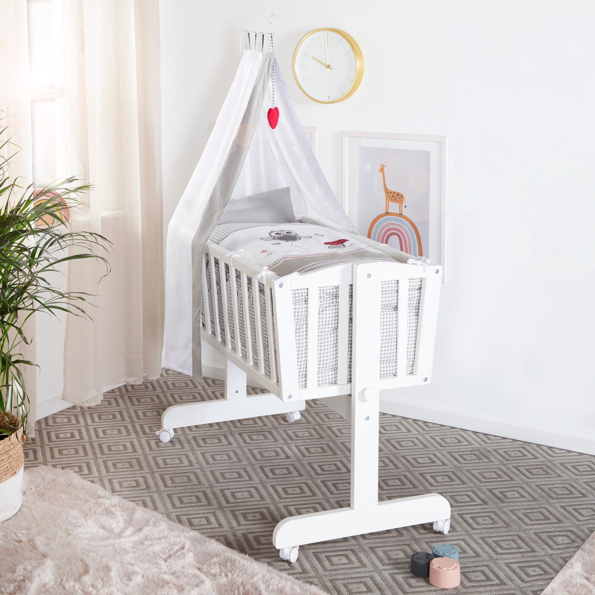 Roba 8950WS148 Komplettwiegenset Adam & Eule weiß - Produktbild 2