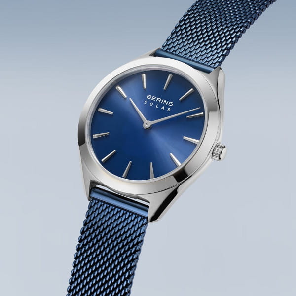 Bering 17331-307 Damenuhr, Milanaise/Solar, Blau