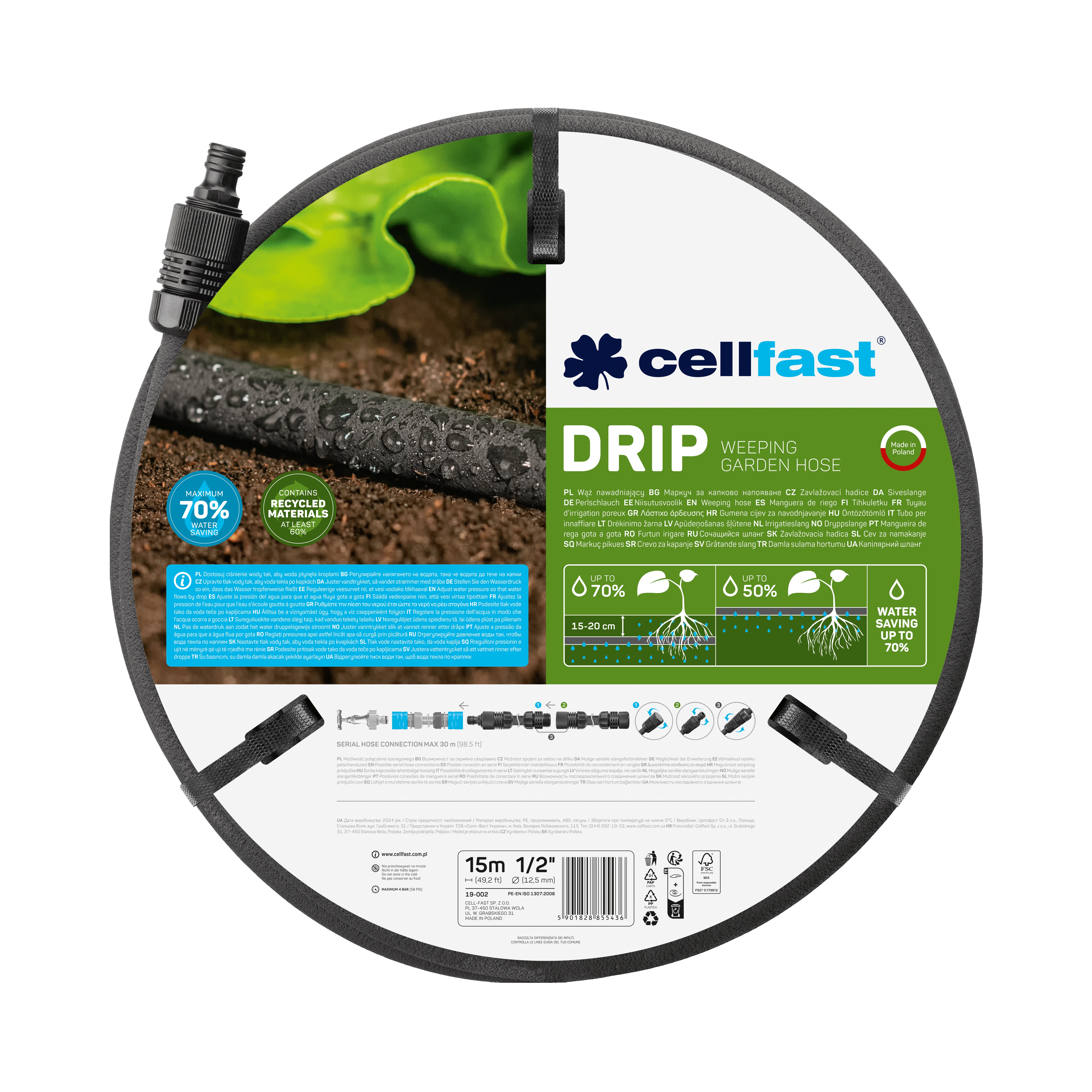 Cellfast Perlschlauch DRIP 1/2" 15 m