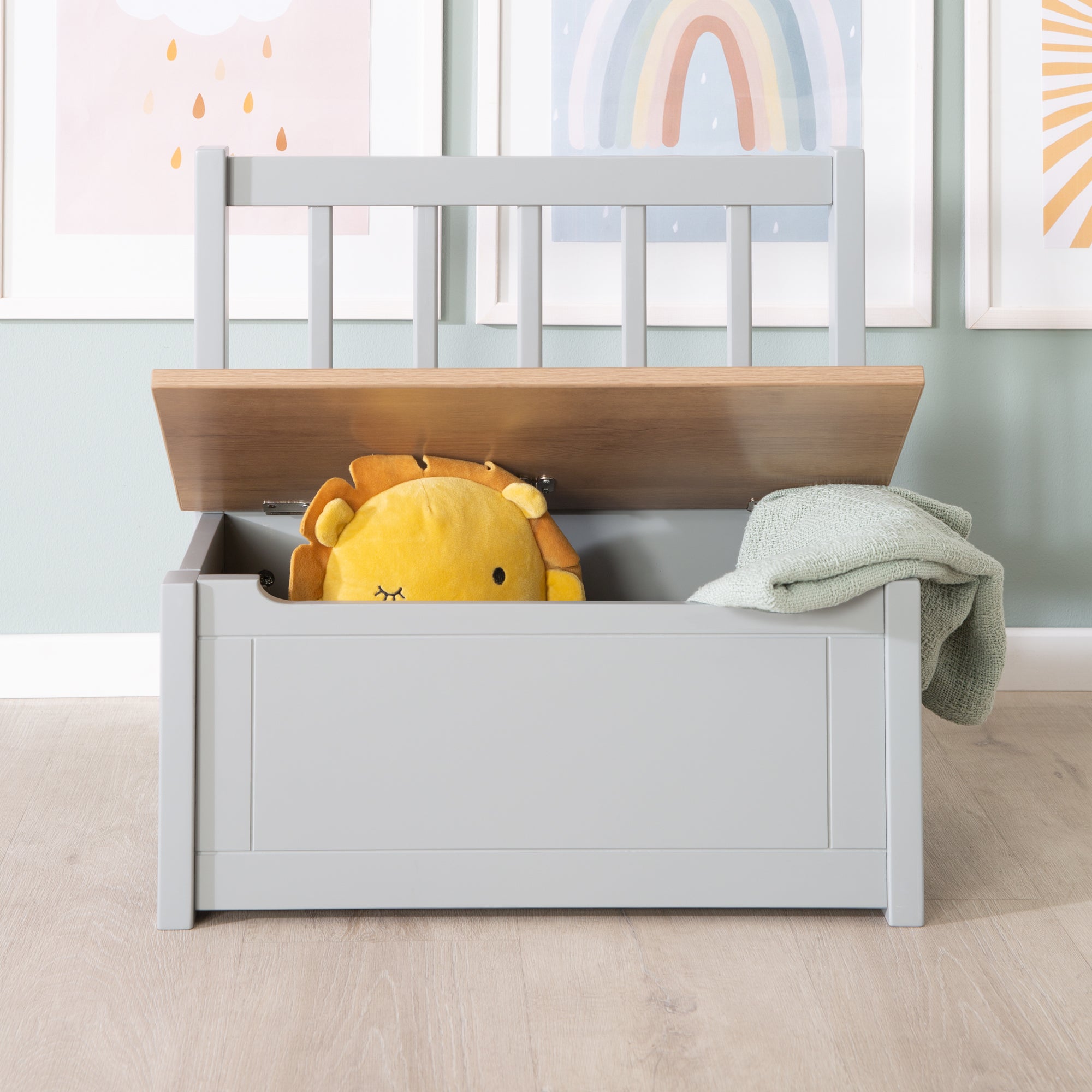 Roba 450050HTP Kindertruhenbank holz taupe – Spielmöbel - Bild 2 Roba 450050HTP Kindertruhenbank holz taupe – Spielmöbel - Produktbild 2