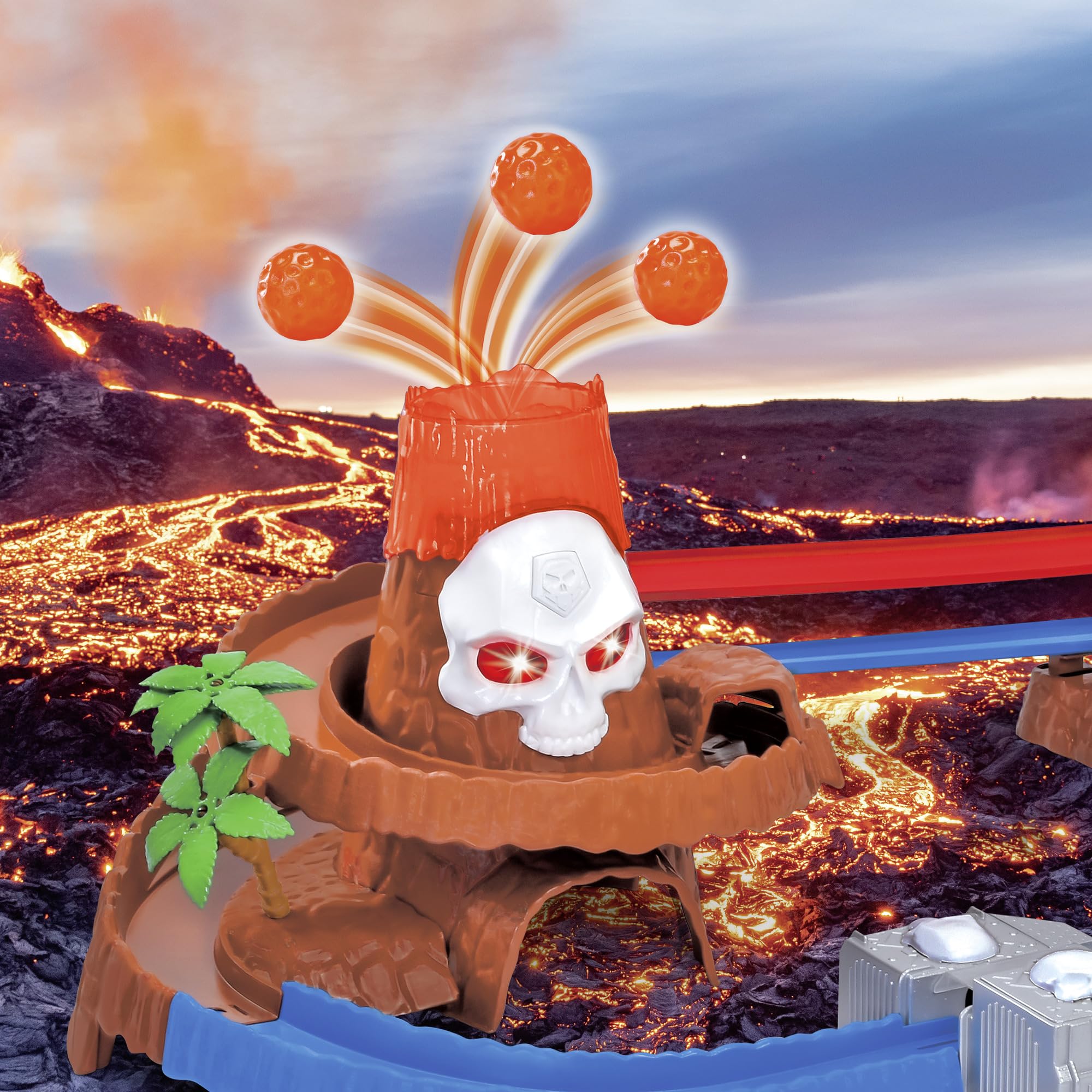Dickie Skull Vulcano Track Set - Abenteuer-Rennbahn mit Licht. Sound & Dino-Zubehör 203336000