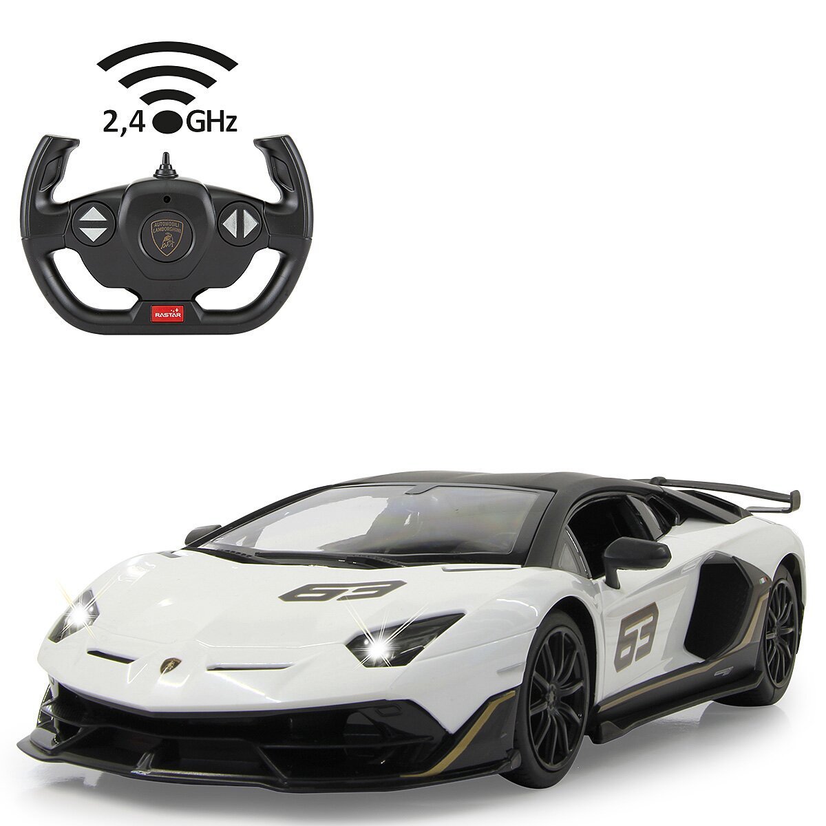 JAMARA Lamborghini Aventador SVJ Performance 1:14 weiß 2,4GHz ab 6 Jahren