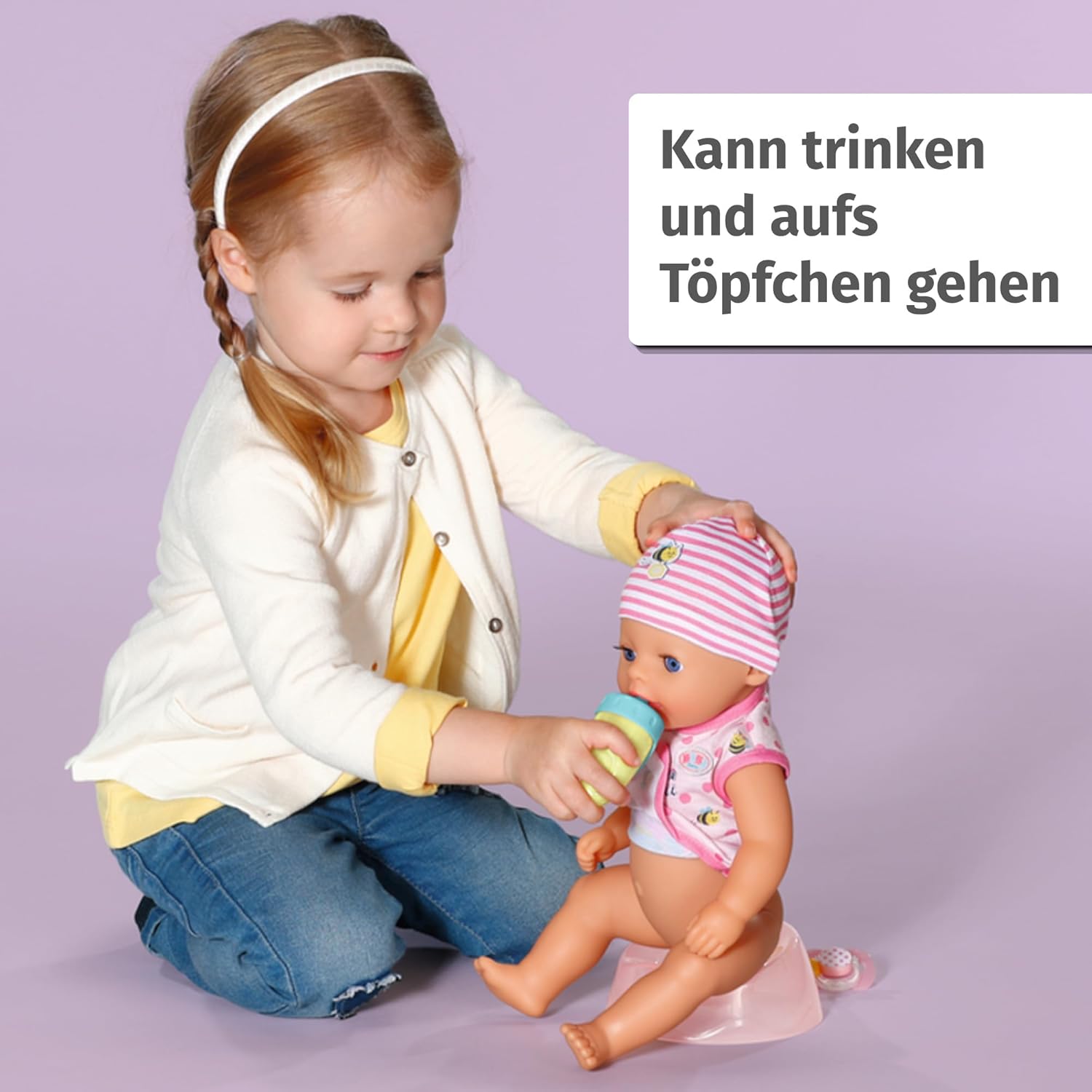 BABY born® Little Baby Girl DE - 36 cm große Babypuppe mit 7 Funktionen Kind, Weiblich, Mädchen, Person, Puppe