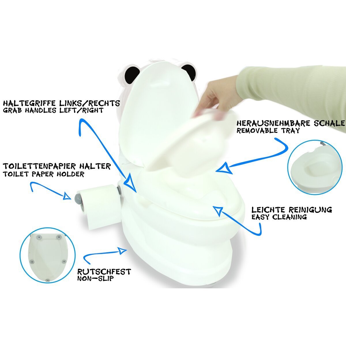 JAMARA Meine kleine Toilette Panda mit Spülsound und Toilettenpapierhalter ab 18 Monaten JAMARA Meine kleine Toilette Panda mit Spülsound und Toilettenpapierhalter ab 18 Monaten