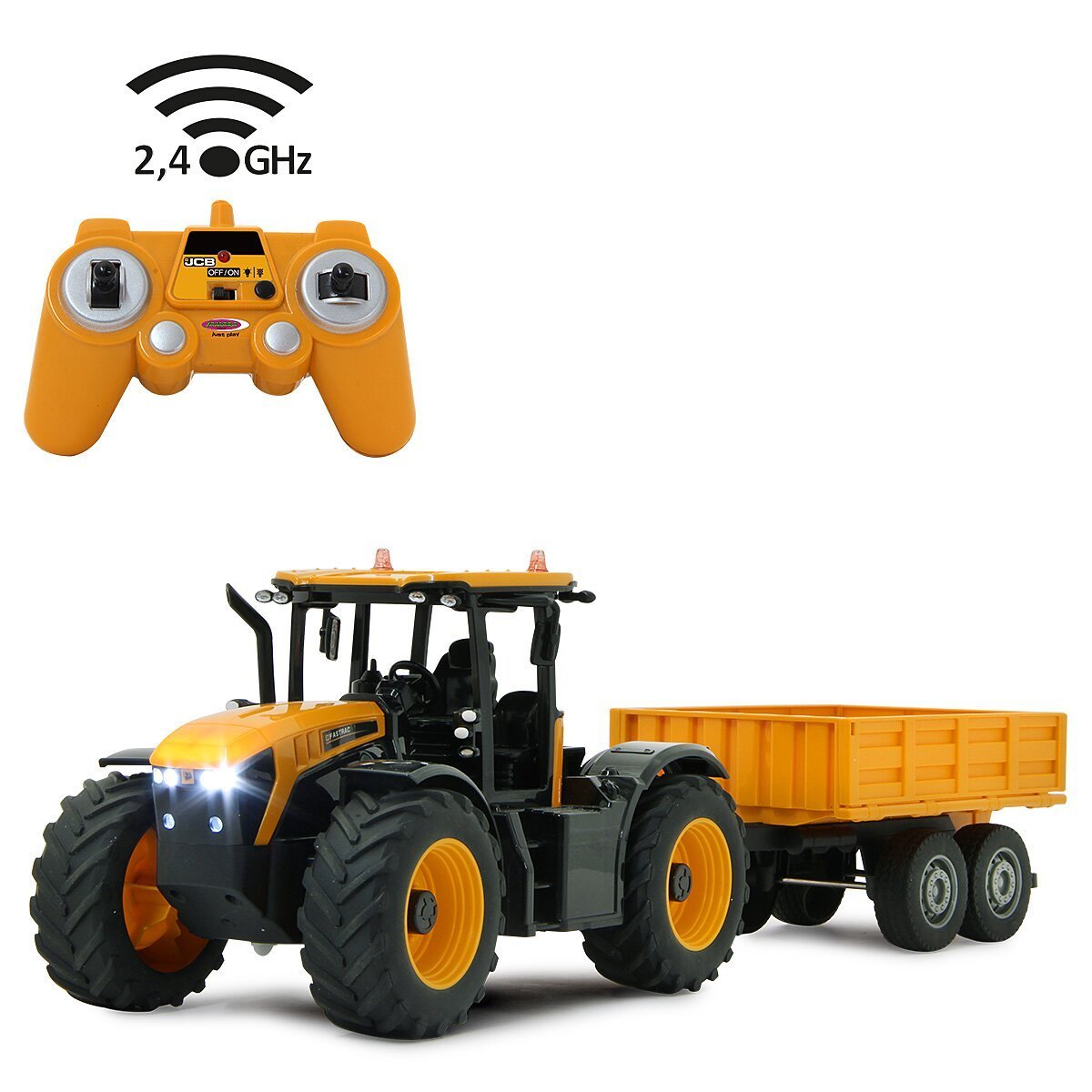 JAMARA JCB Fastrac Traktor mit Kippanhänger 1:24 2,4GHz ab 6 Jahren