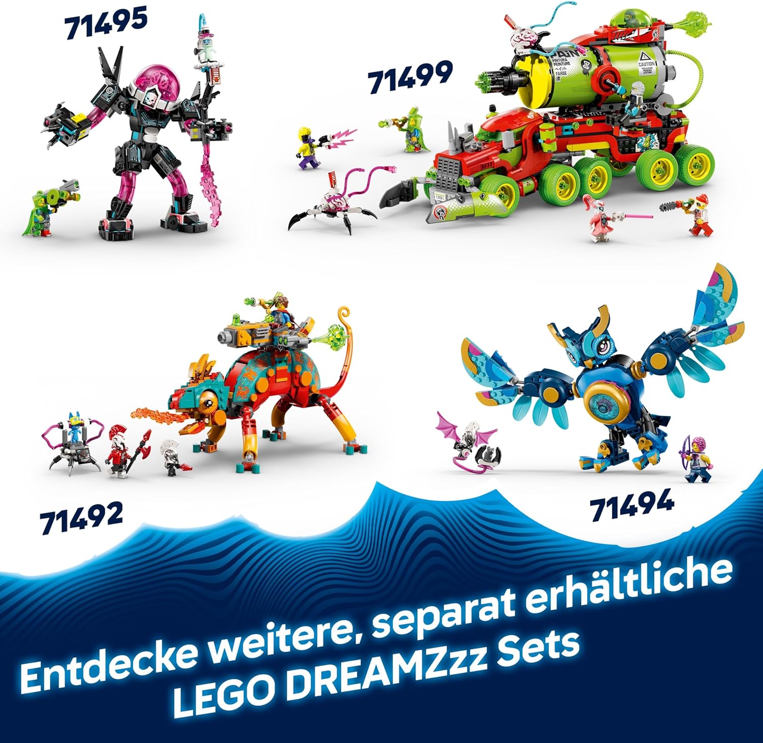 LEGO® DREAMZzz 71500 Albtraumhai U-Boot Werbung, Plakat, Spielzeug, Motorrad, Fahrzeug