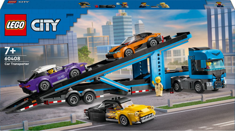 LEGO® City Autotransporter mit Sportwagen 60408 Maschine, Rad, Abschleppwagen, Auto, Person