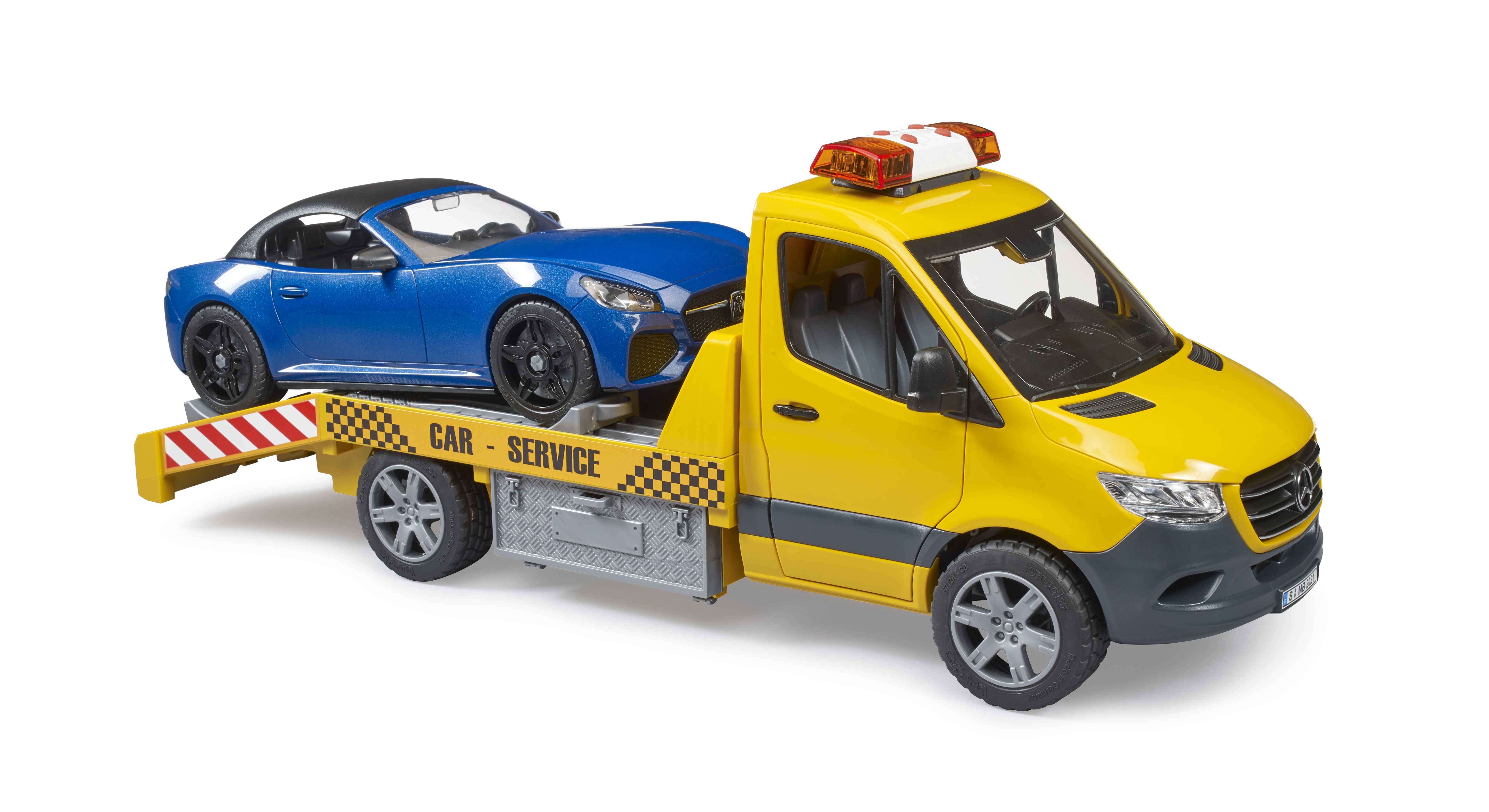 BRUDER 02675 - MB Sprinter Autotransporter mit Light & Sound Modul und BRUDER Roadster BRUDER 02675 - MB Sprinter Autotransporter mit Light & Sound Modul und BRUDER Roadster