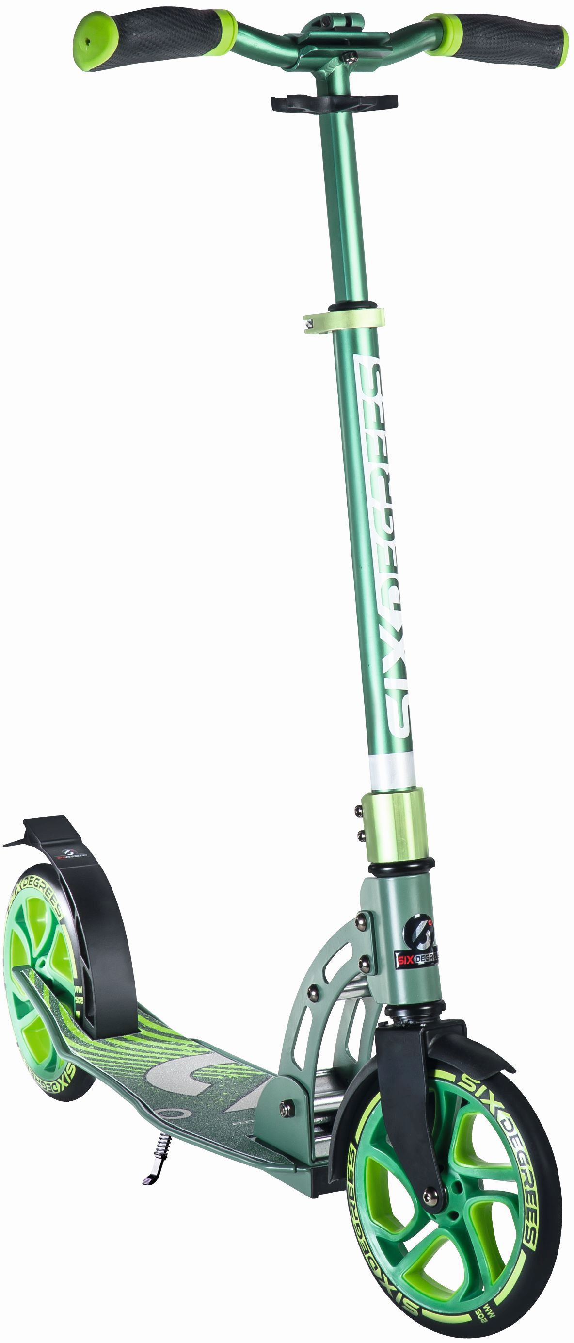 SIX, DEGREES, Aluminium, Scooter, 205, mm, grün, Roller, Transport, Fahrzeug, E-Scooter