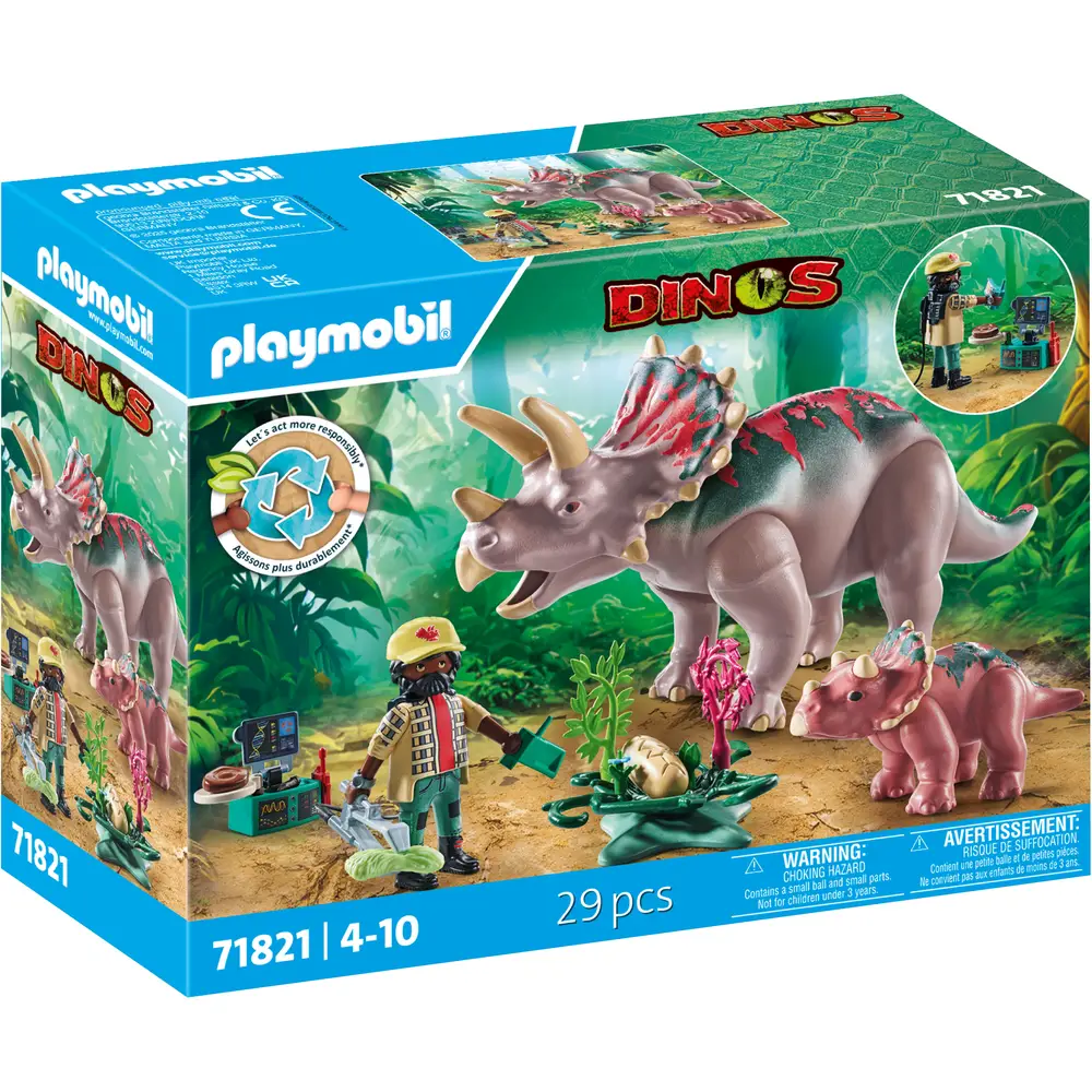 PLAYMOBIL, 71821, Triceratops, mit, Jungtier PLAYMOBIL 71821 Triceratops mit Jungtier