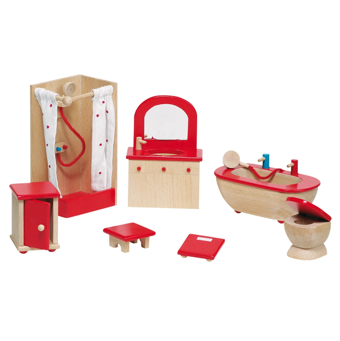 goki Puppenhausmöbel „Badezimmer“ - Komplett-Set mit Dusche, Wanne & WC goki Puppenhausmöbel „Badezimmer“ - Komplett-Set mit Dusche, Wanne & WC